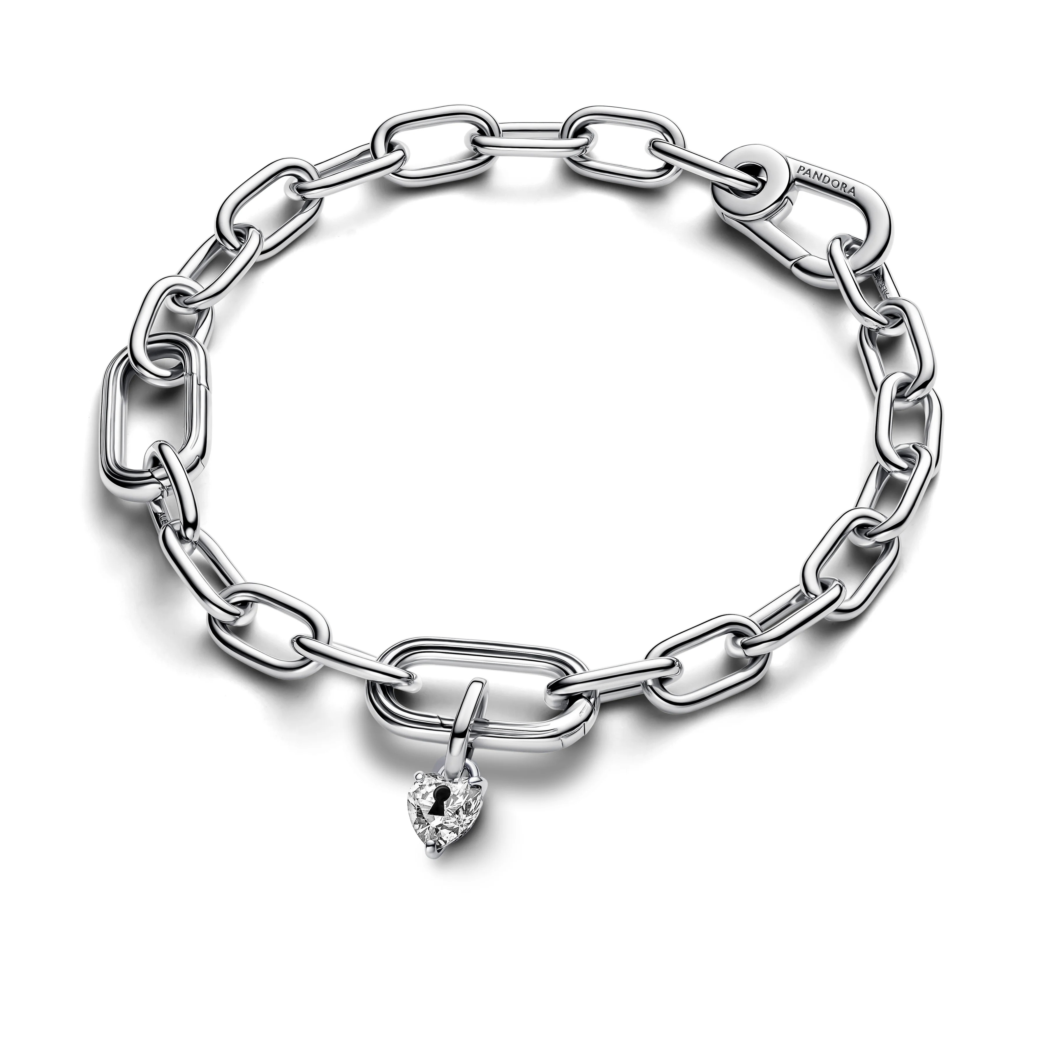 Keyhole Heart Sterling Silver Mini Dangle With Clear Cubic Zirconia And Black Enamel - Image 4