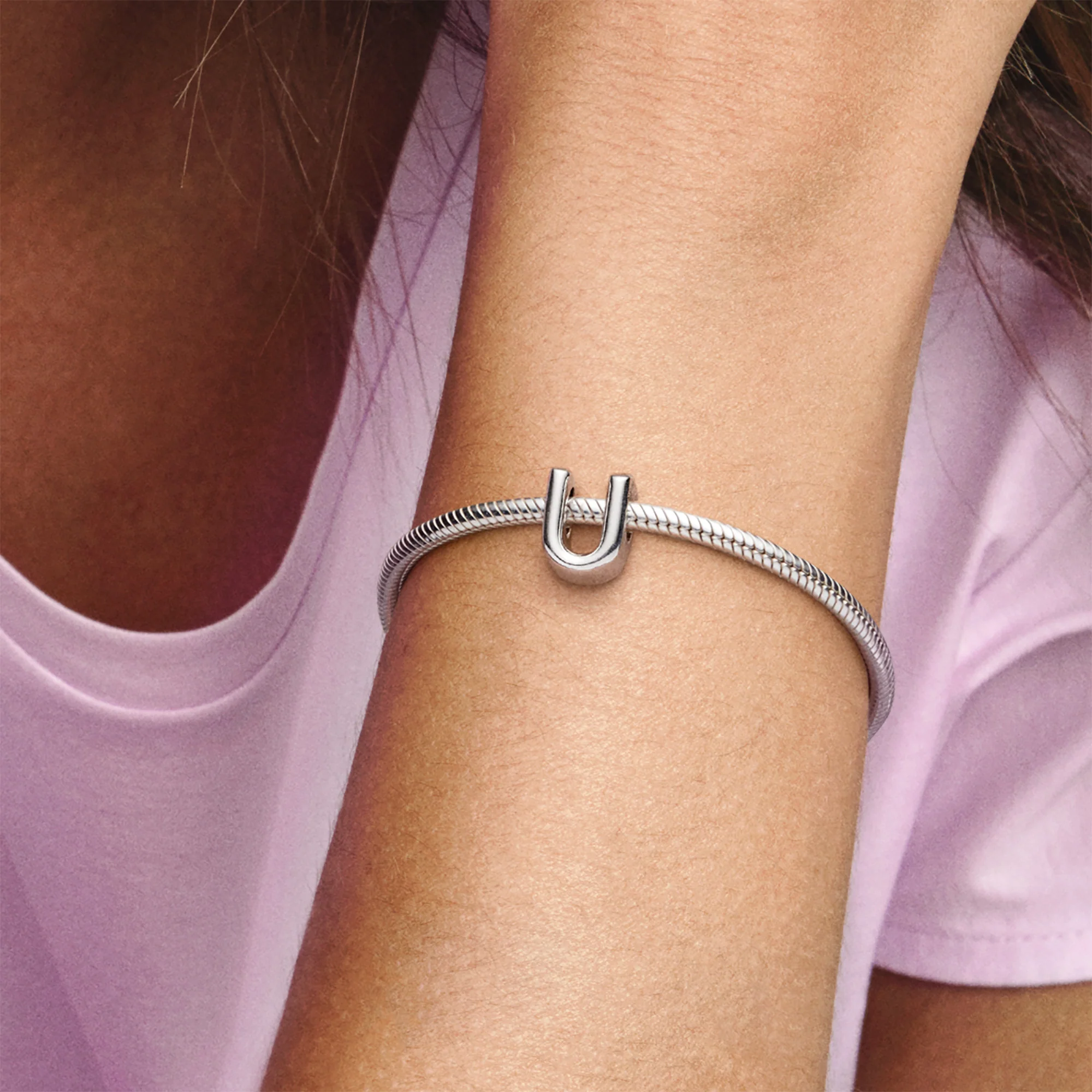 Letter U Silver Charm - Image 2