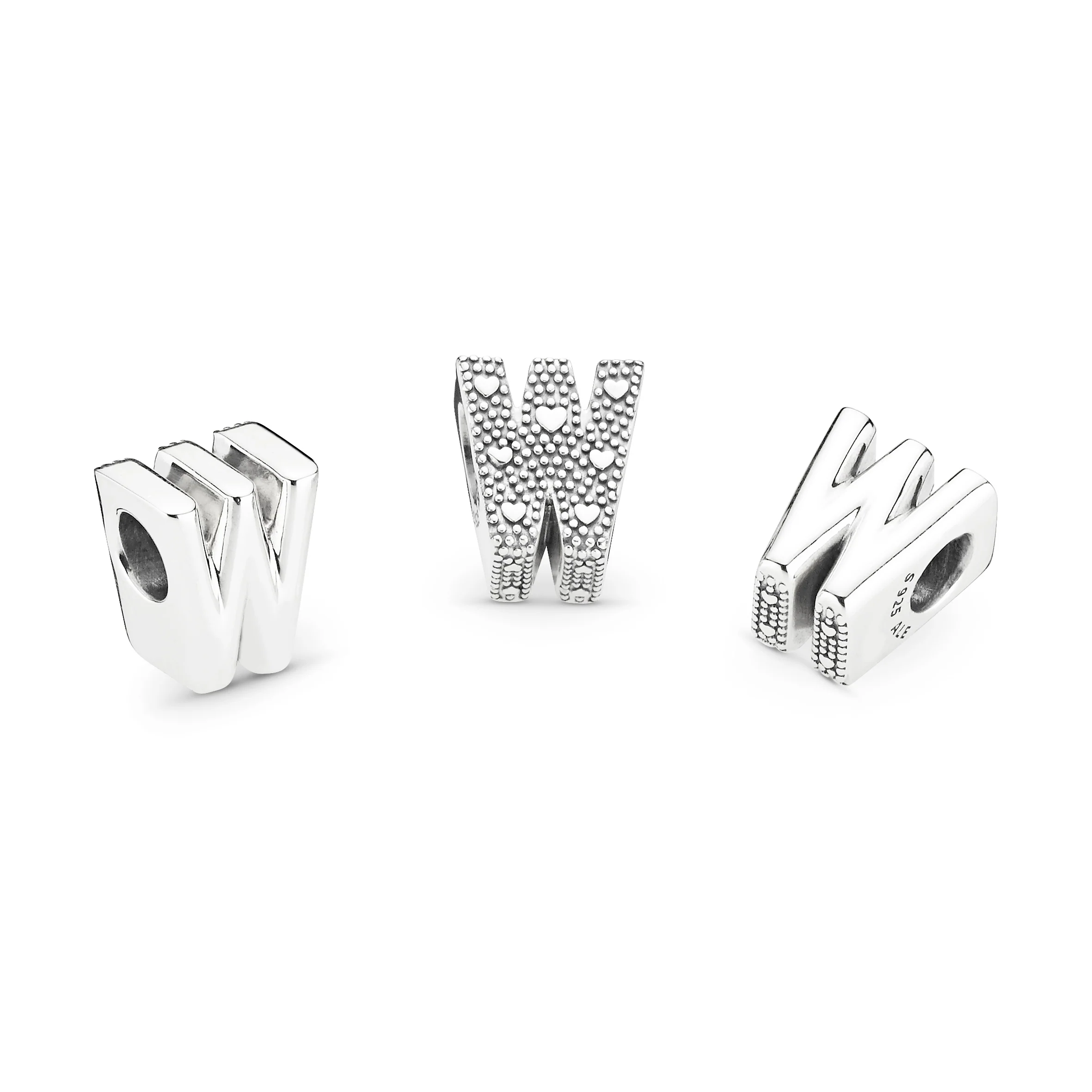 Letter W Silver Charm - Image 5