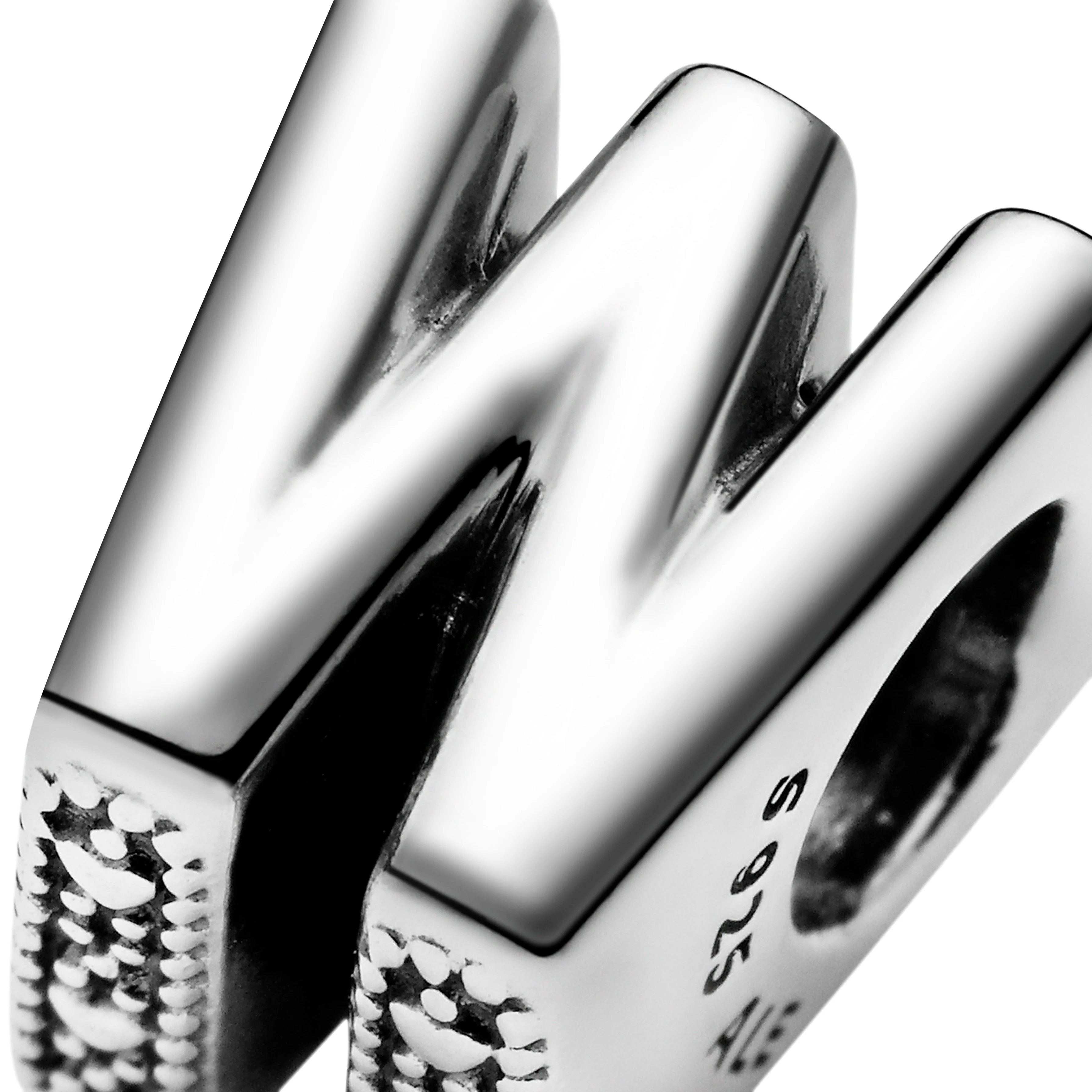 Letter W Silver Charm - Image 6