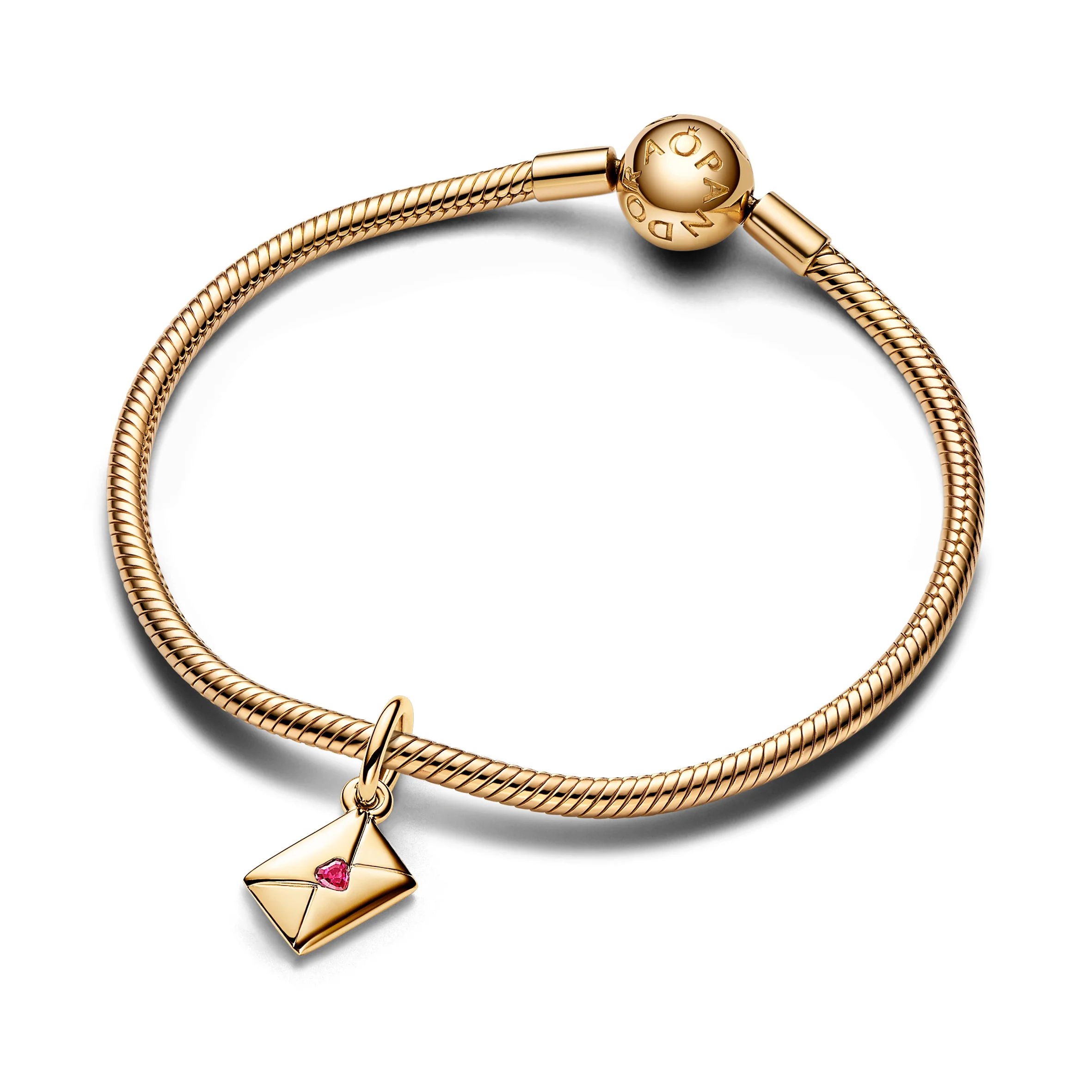 Love Envelope 14K Gold-Plated Dangle With Red Cubic Zirconia - Image 4
