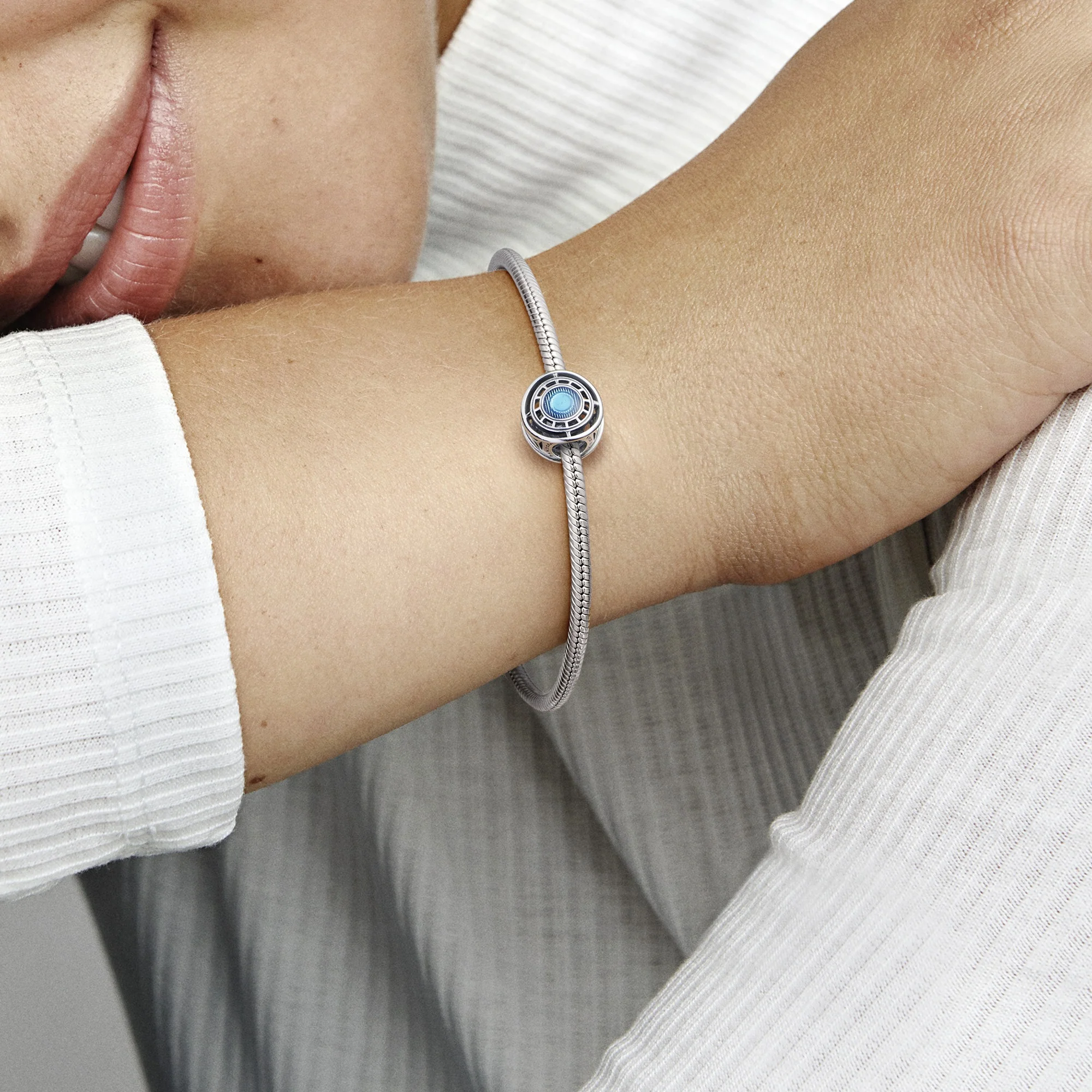 Marvel Arc Reactor Sterling Silver Charm With Blue Enamel - Image 2