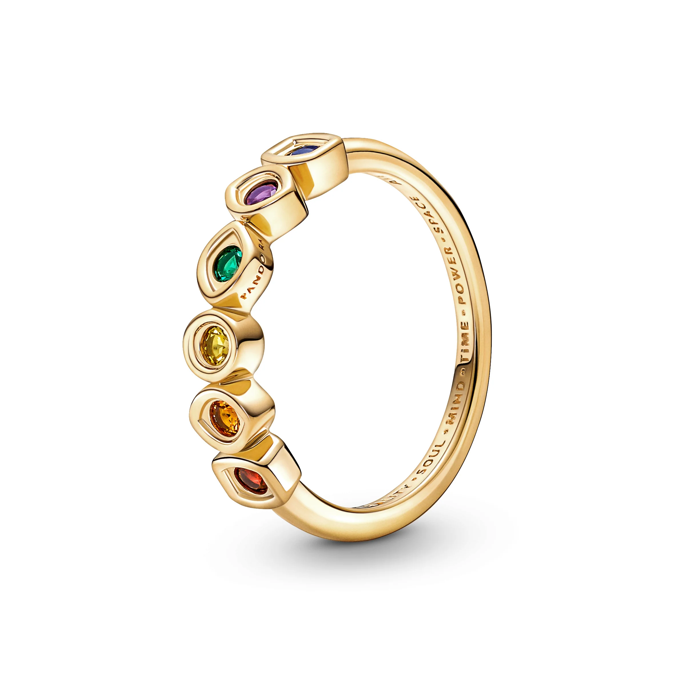 Marvel Infinity 14K Gold-Plated Ring With Royal Green, Royal Blue, Salsa Red, Royal Purple, Honey Coloured And Yellow Crystal - Image 3