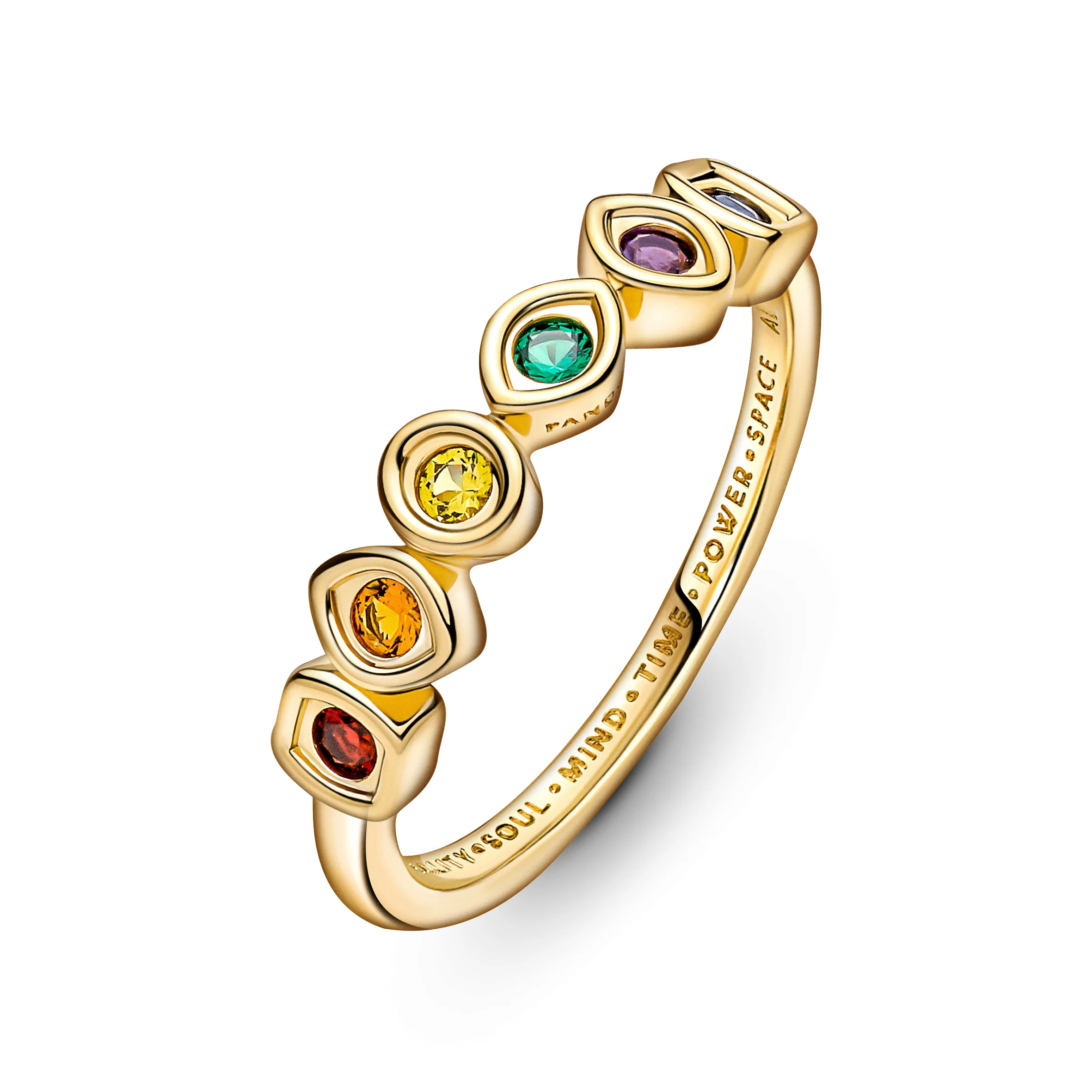 Marvel Infinity 14K Gold-Plated Ring With Royal Green, Royal Blue, Salsa Red, Royal Purple, Honey Coloured And Yellow Crystal - Image 4