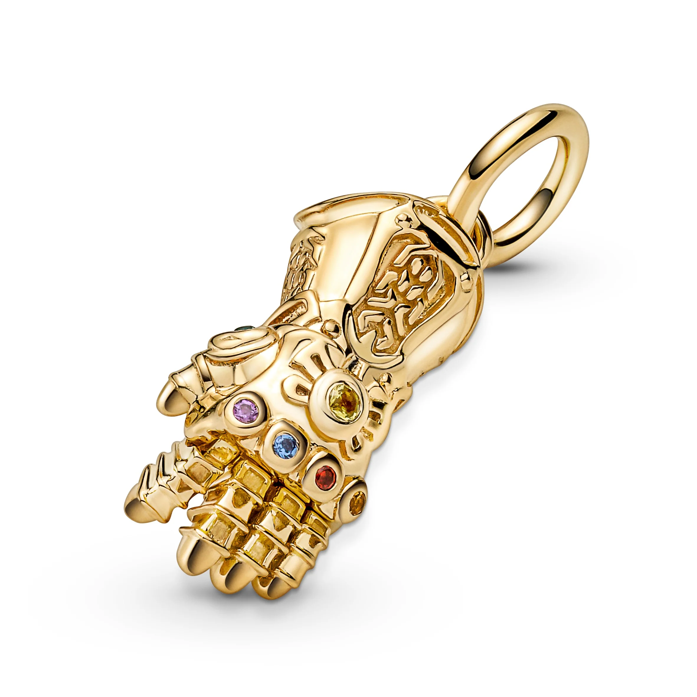 Marvel Infinity Gauntlet 14K Gold-Plated Dangle With Royal Green, Royal Blue, Salsa Red, Royal Purple, Blazing Yellow And Honey Coloured Cry - Image 4