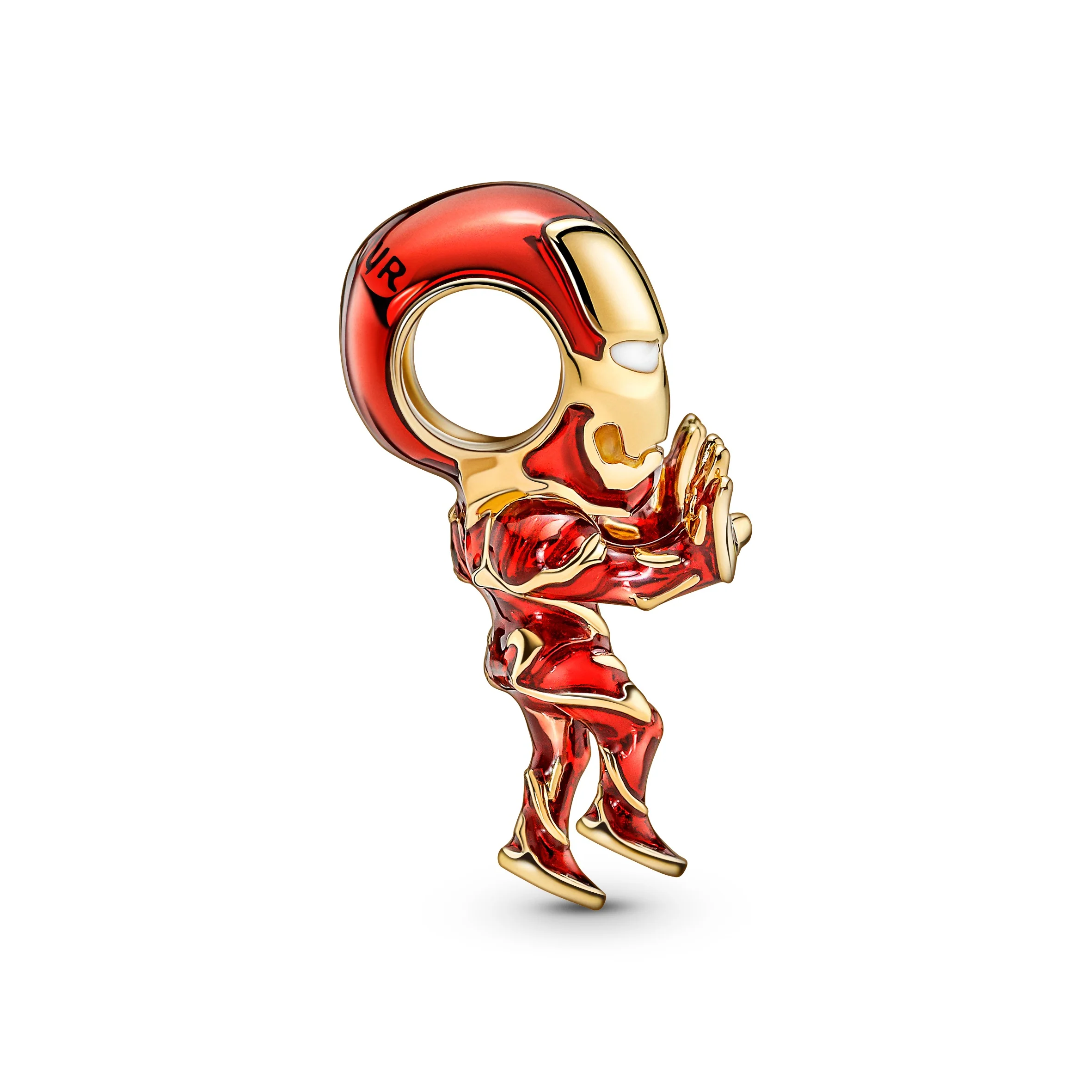 Marvel Iron Man 14K Gold-Plated Charm With Clear Cubic Zirconia, Red, Black And White Enamel - Image 4