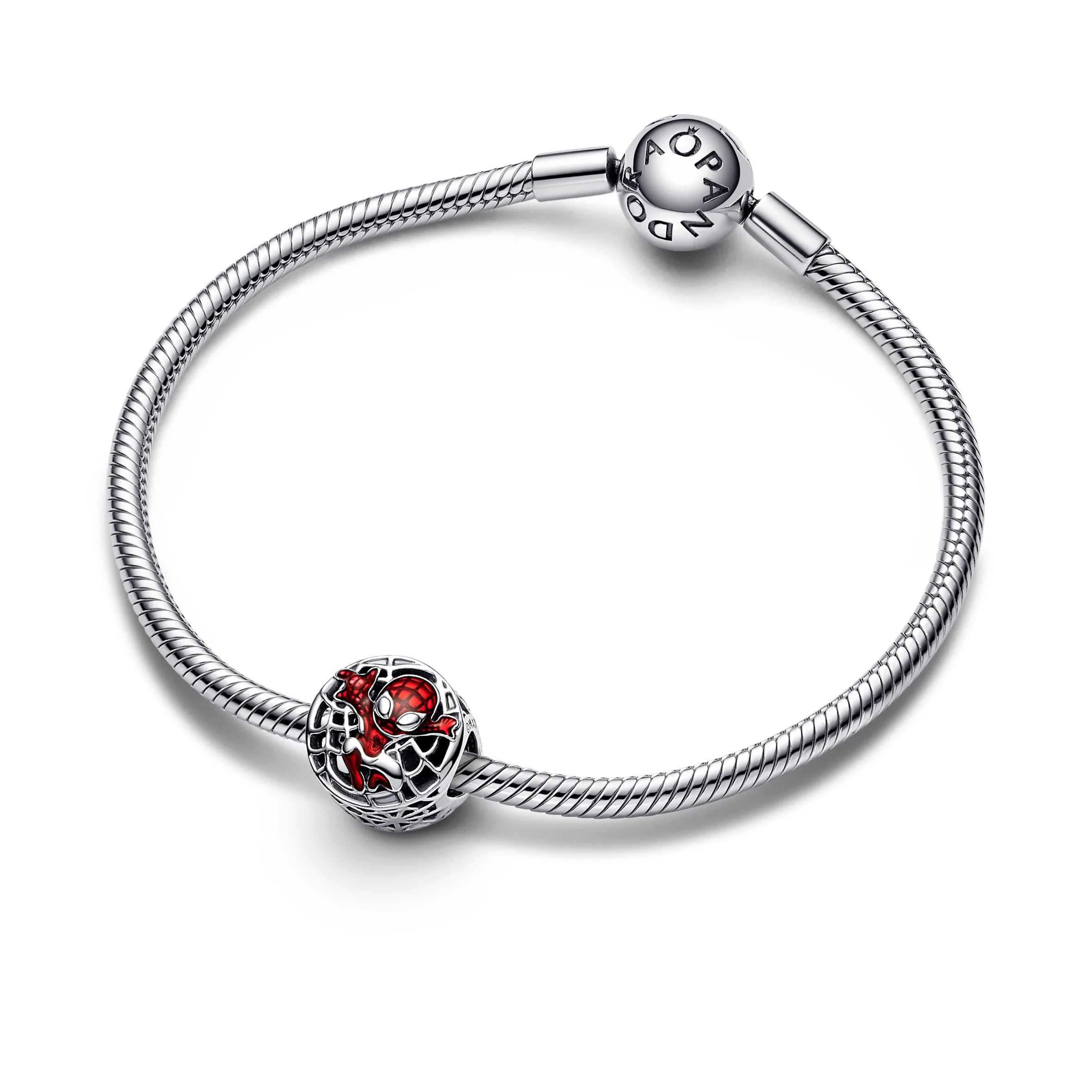 Marvel Spider-Man Sterling Silver Charm With Black And Transparent Red Enamel - Image 4