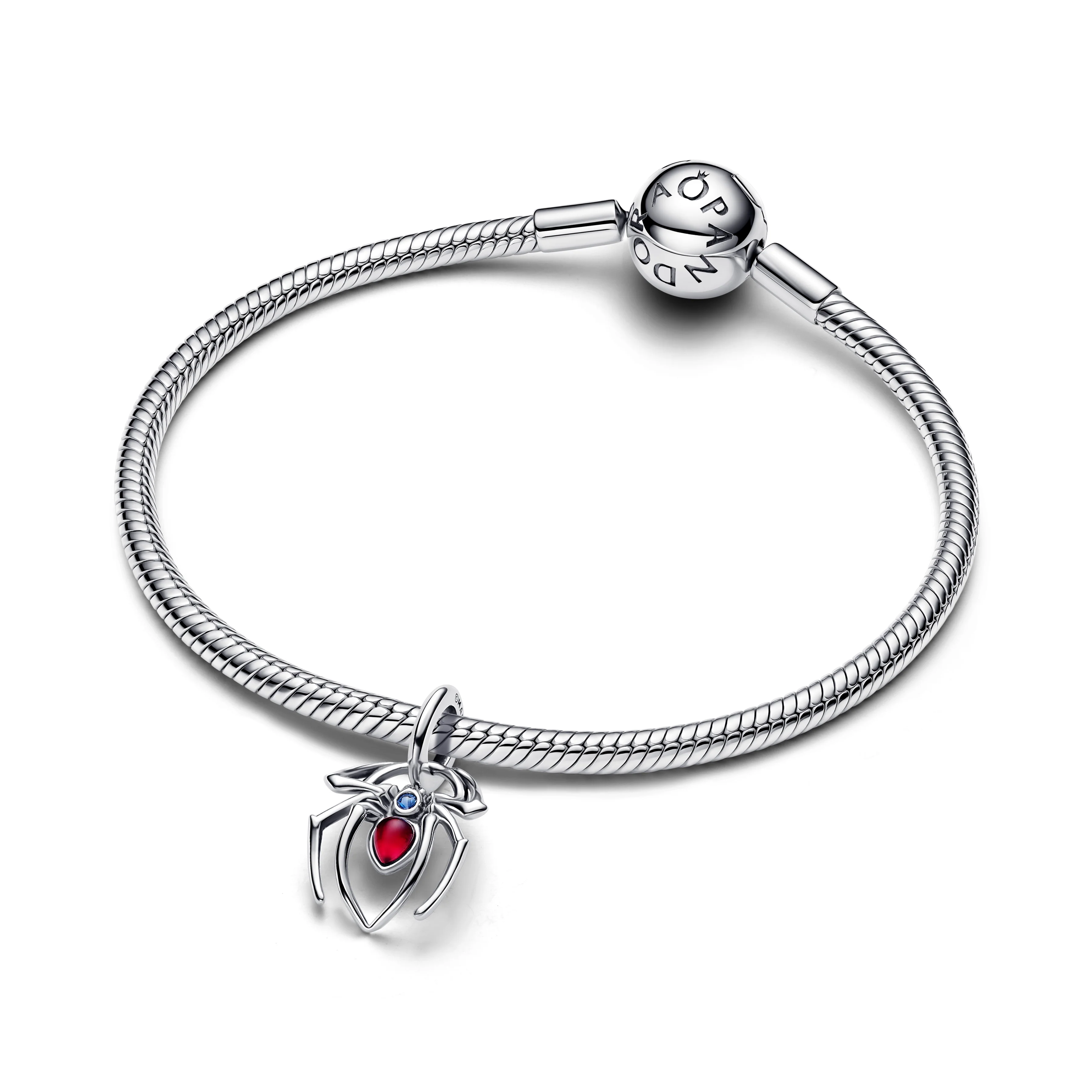 Marvel Spider Sterling Silver Dangle With Sky Blue And Fuchsia Rose Crystal - Image 6