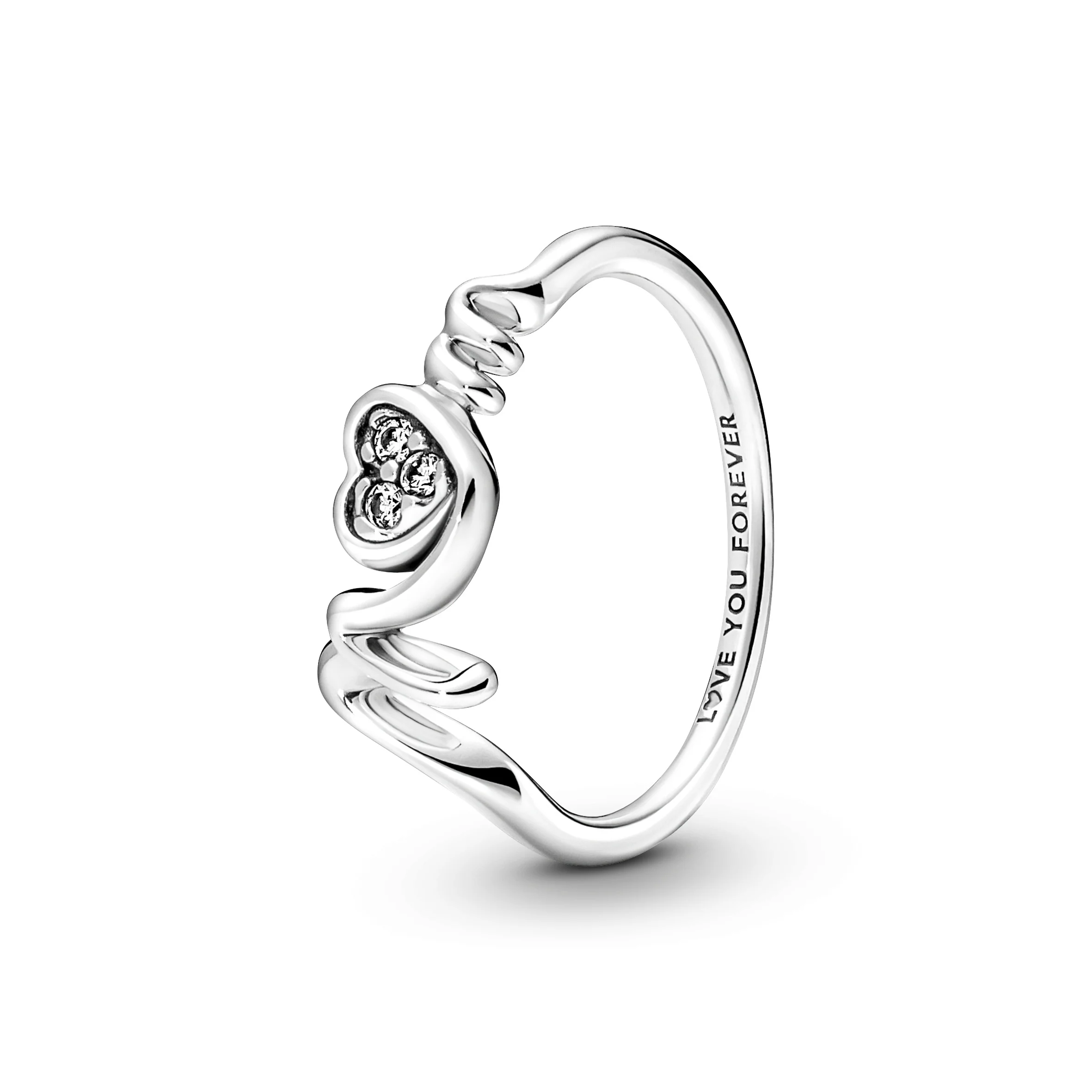 Mom Sterling Silver Ring With Clear Cubic Zirconia - Image 3