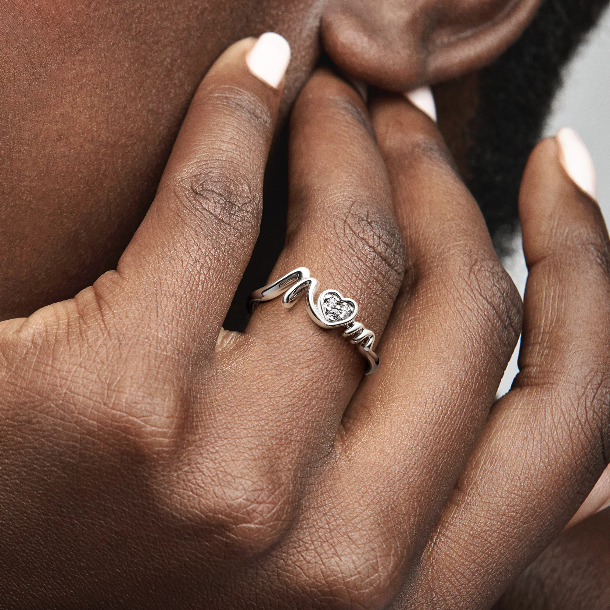 Mom Sterling Silver Ring With Clear Cubic Zirconia - Image 5