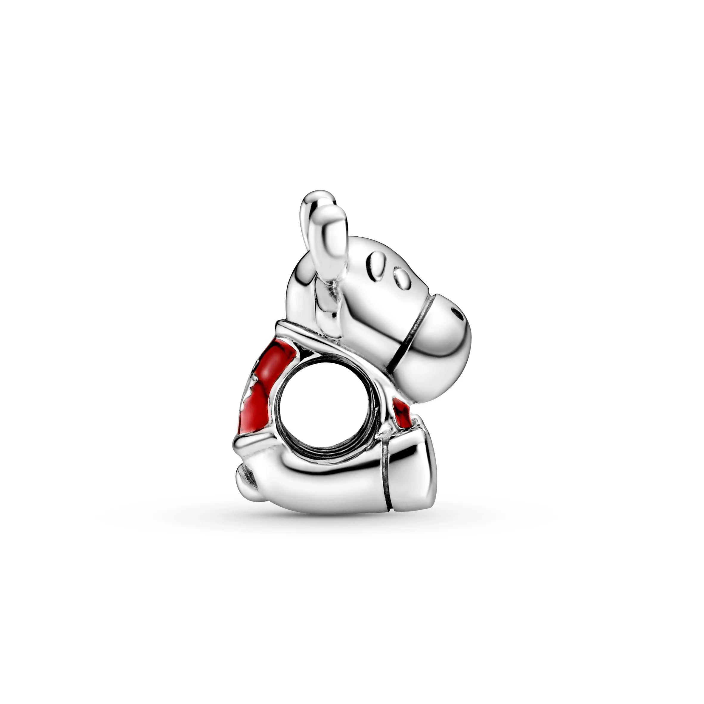 Moose Sterling Silver Charm With Red And White Enamel - Image 3