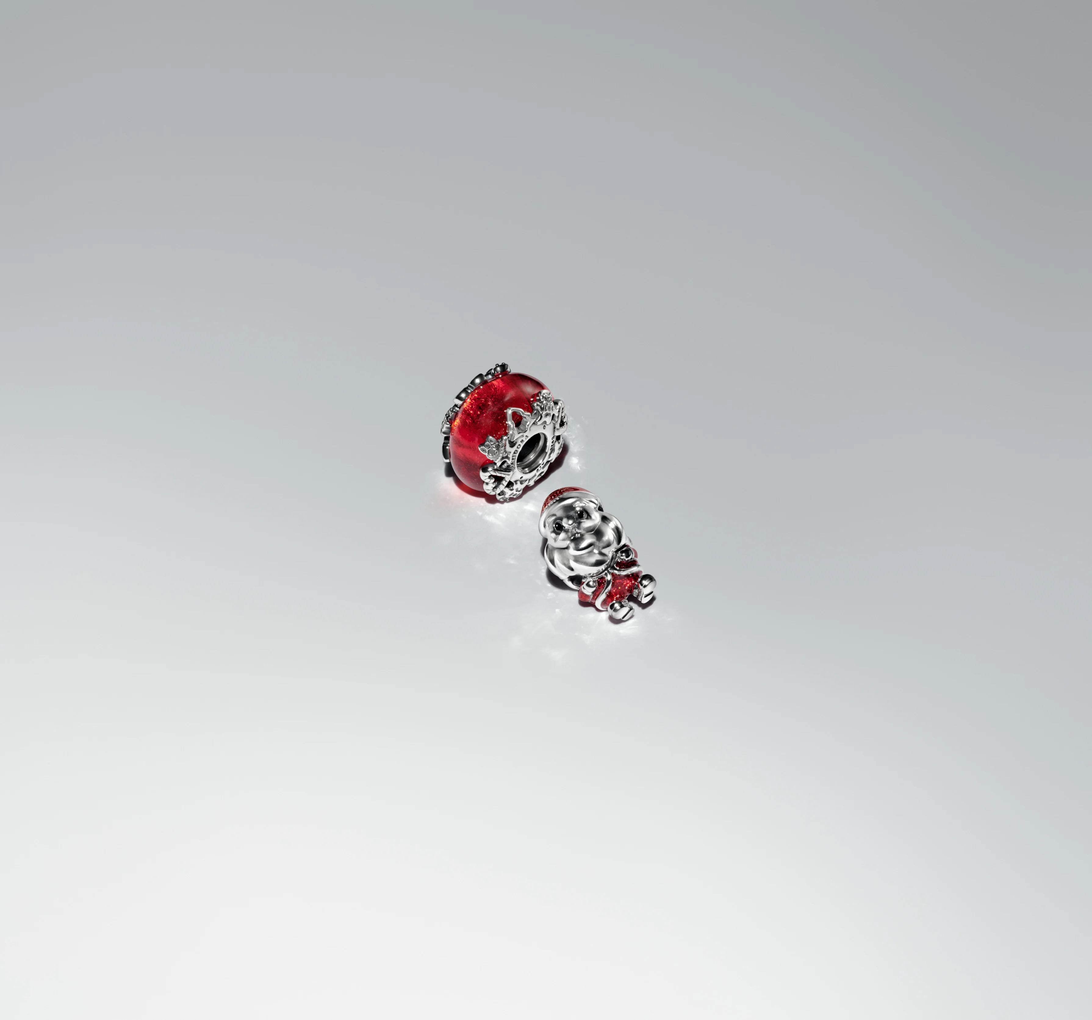Moveable Santa Claus Sterling Silver Charm With Glittery Red And Black Enamel - Image 3