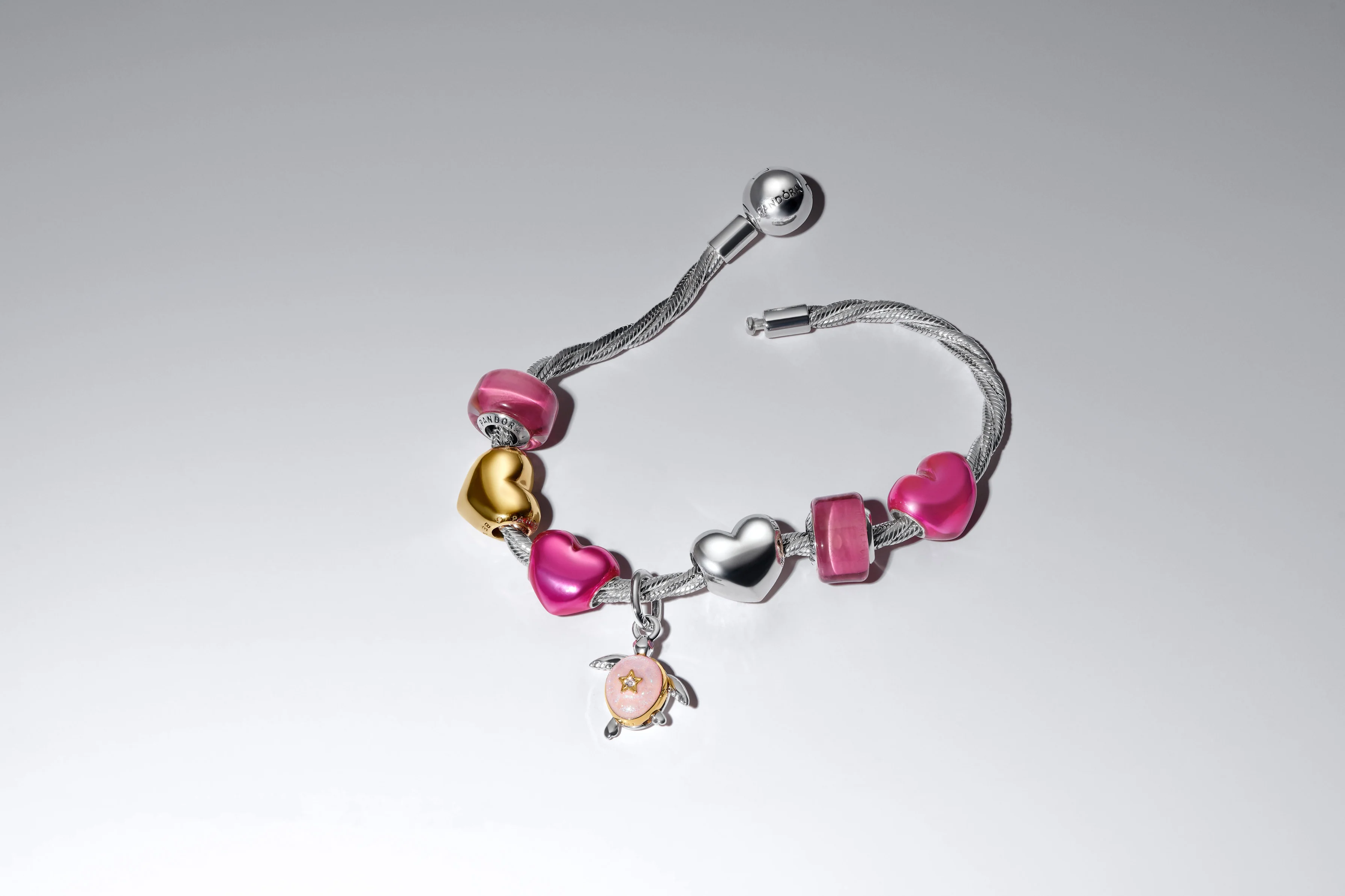 Moveable Turtle Sterling Silver And 14K Gold-Plated Dangle With 0.007 Ct Tw G-I Vs+ Round Brilliant Very Good Cut Lab-Grown Diamond And Pink - Image 7