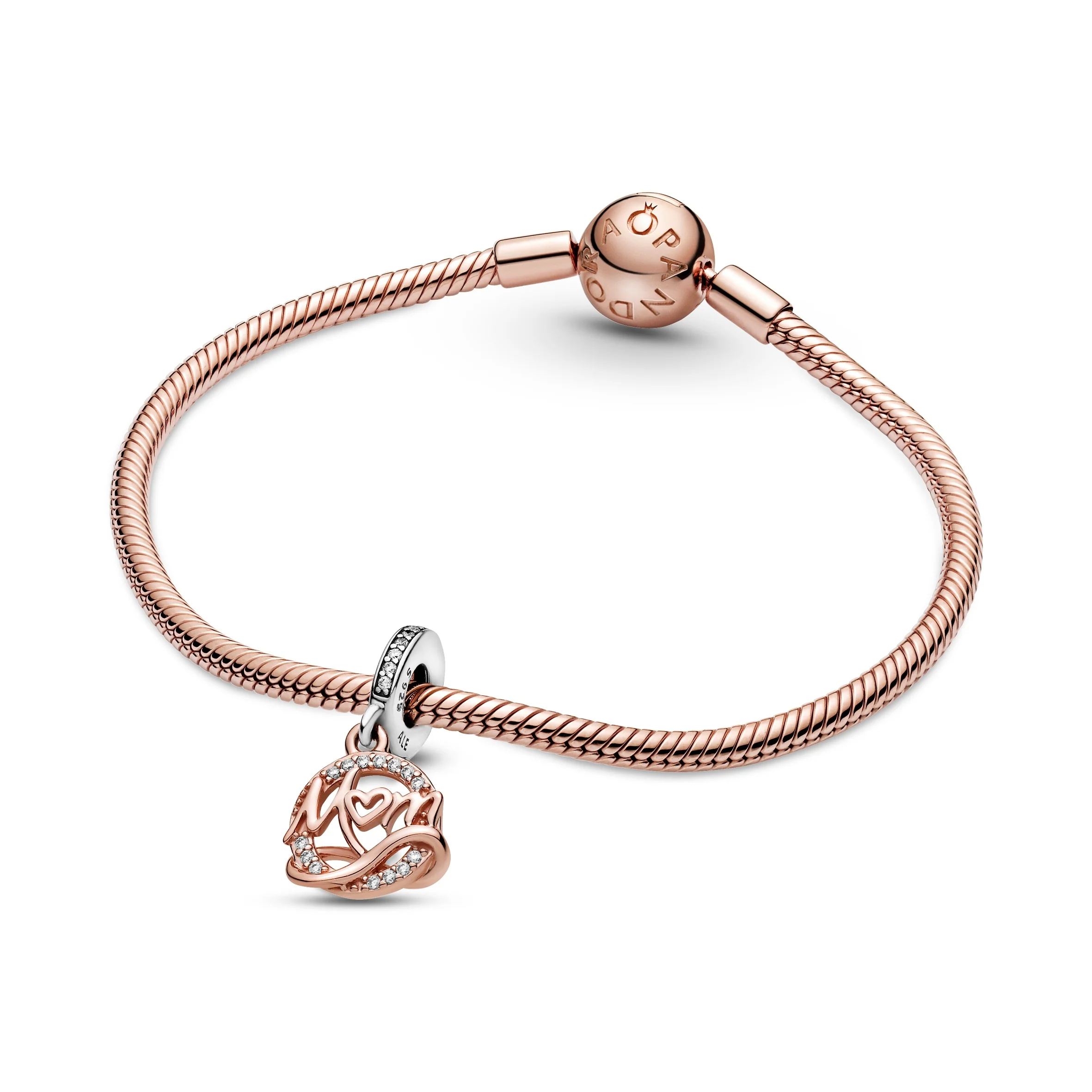 Mum And Infinity 14K Rose Gold-Plated And Sterling Silver Dangle With Clear Cubic Zirconia - Image 2