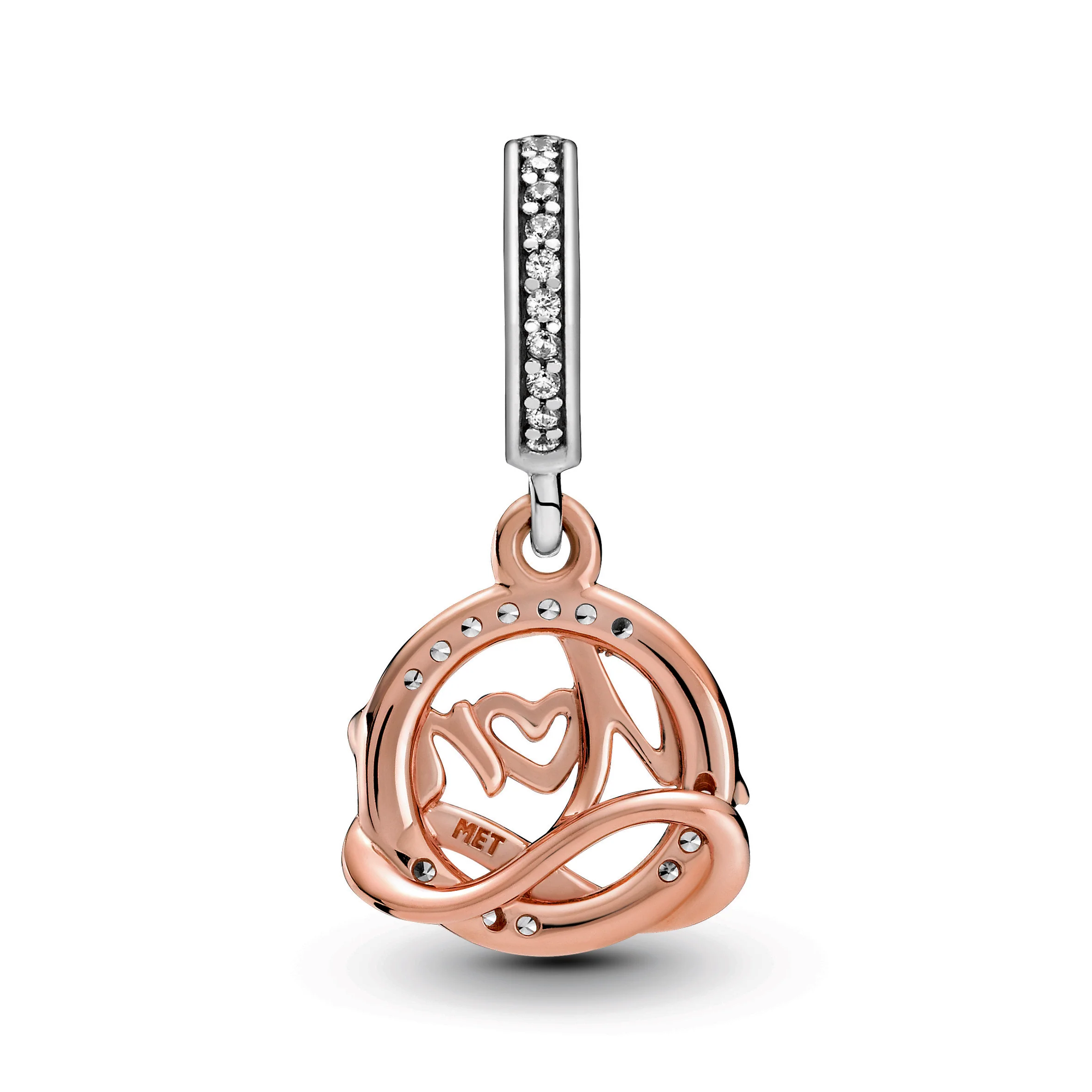 Mum And Infinity 14K Rose Gold-Plated And Sterling Silver Dangle With Clear Cubic Zirconia - Image 3