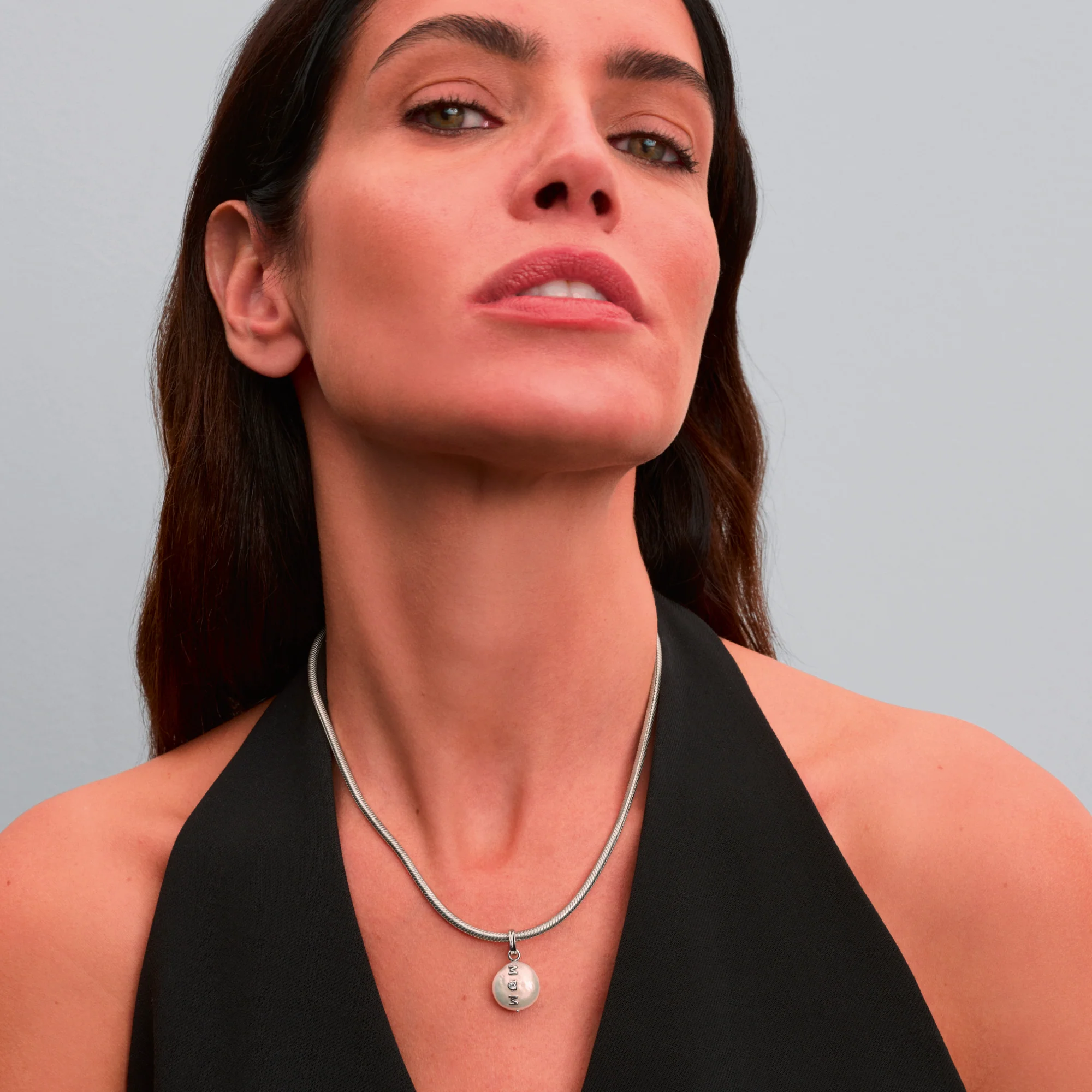 Mum Sterling Silver Dangle With White Treated Freshwater Cultured Baroque Pearl And Clear Cubic Zirconia - Image 2
