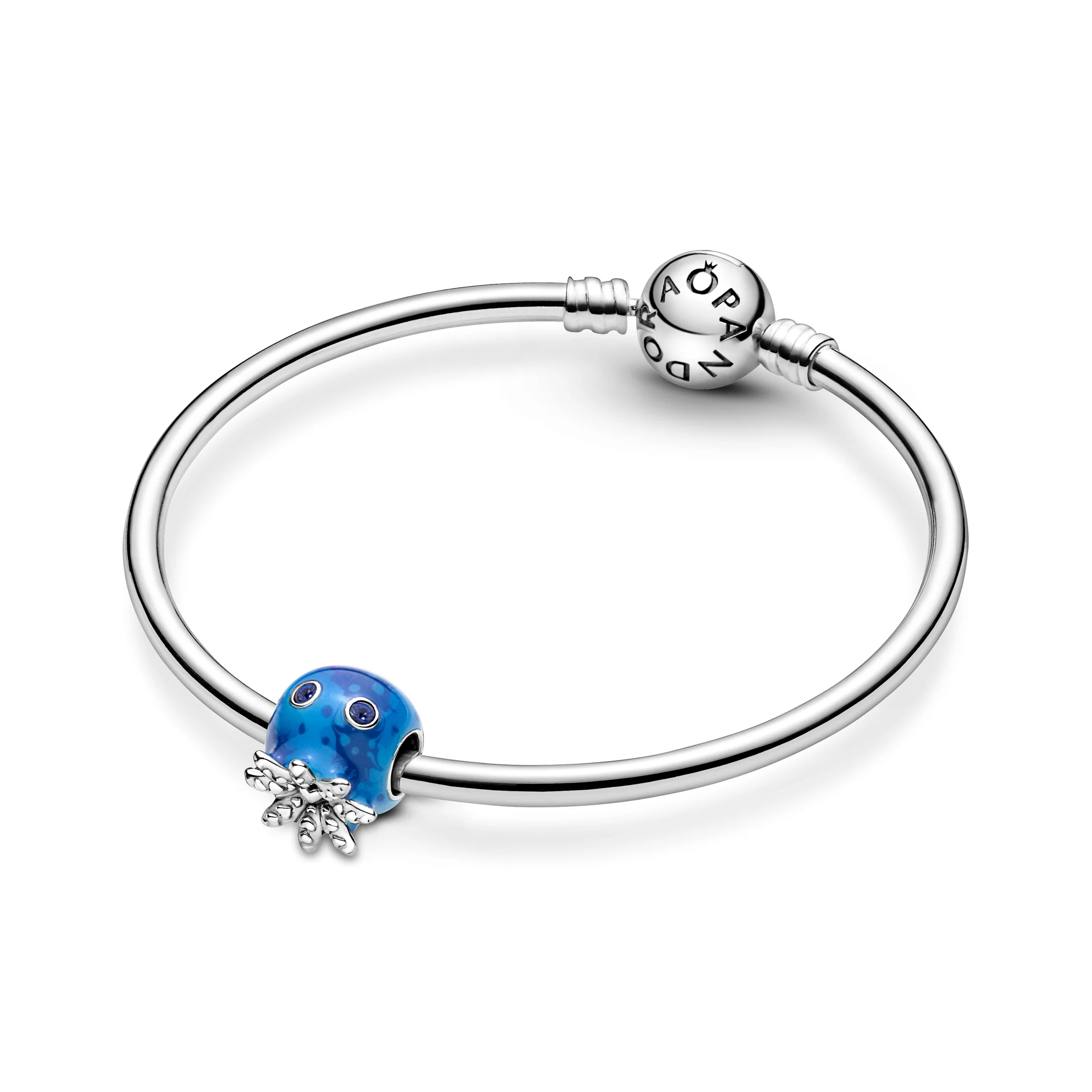 Octopus Sterling Silver Charm With True Blue Crystal And Blue Enamel - Image 4
