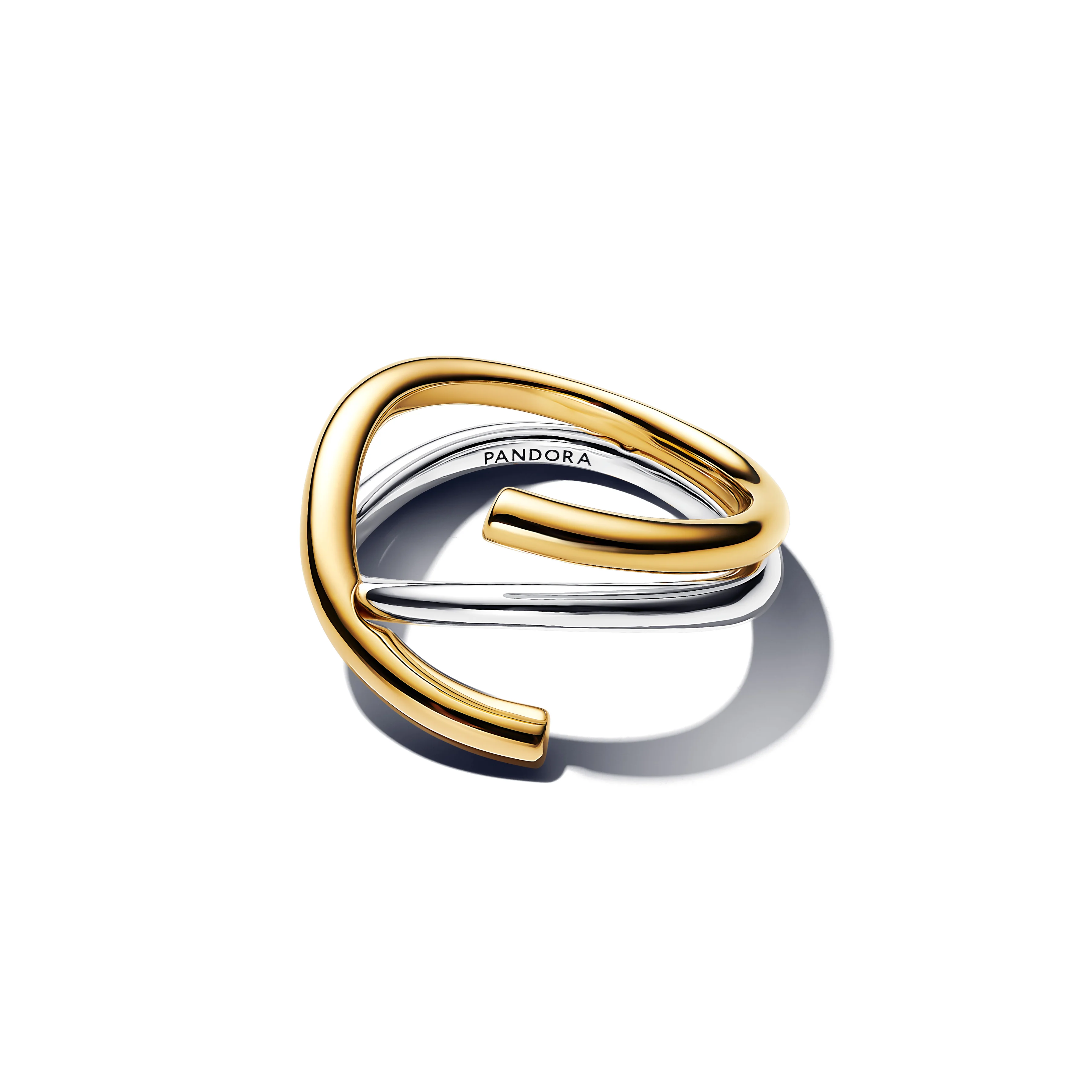 Organically Shaped Sterling Silver And 14K Gold-Plated Ring - Image 3