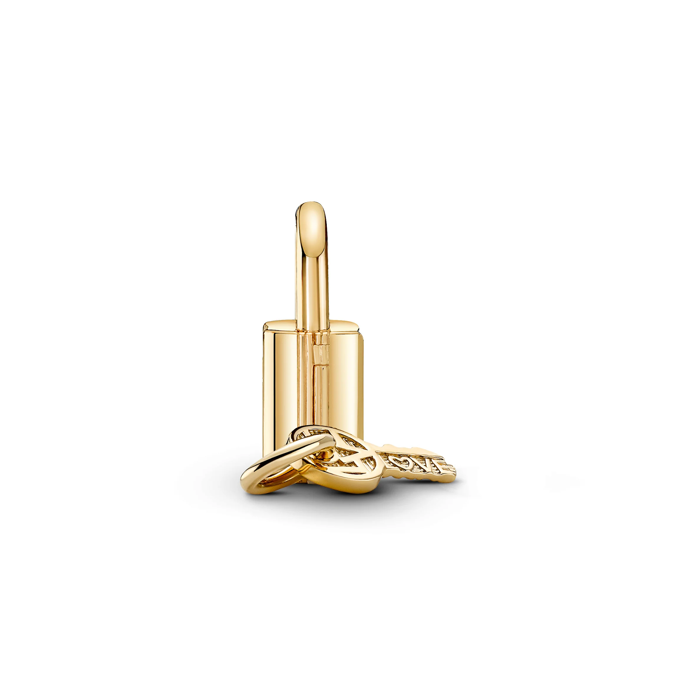 Padlock And Key 14K Gold-Plated Dangle With Clear Cubic Zirconia - Image 5