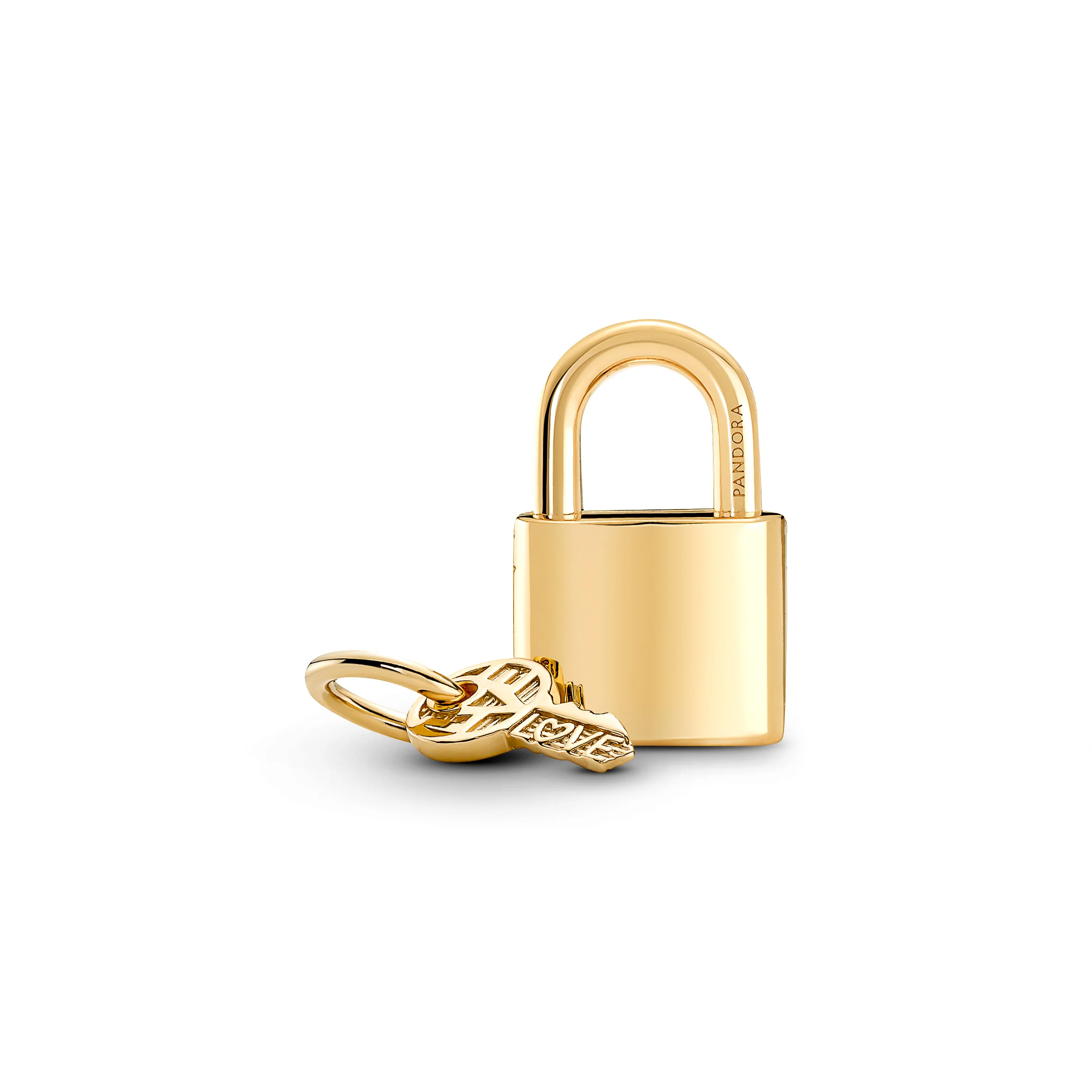 Padlock And Key 14K Gold-Plated Dangle With Clear Cubic Zirconia - Image 6