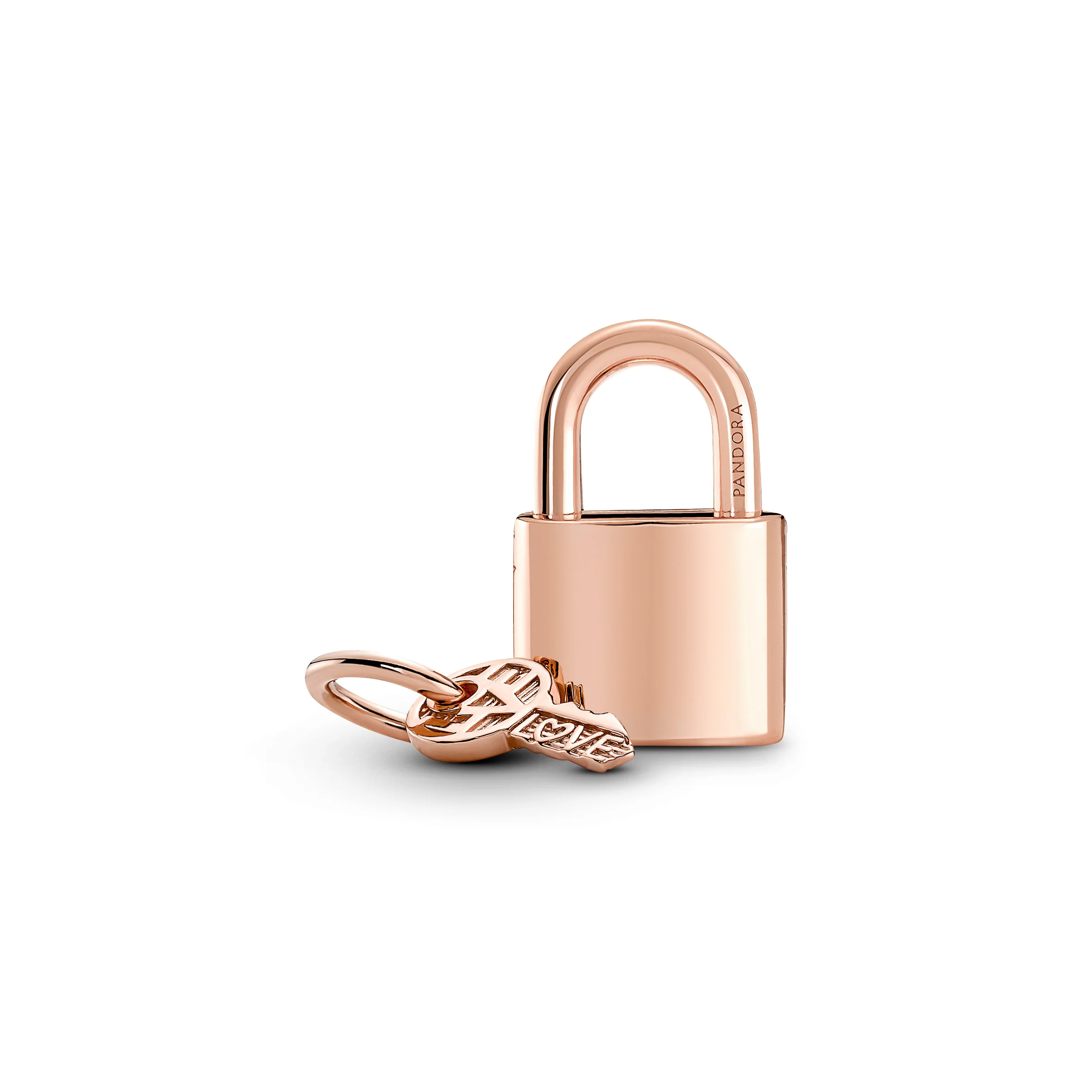 Padlock And Key 14K Rose Gold-Plated Dangle With Clear Cubic Zirconia - Image 5