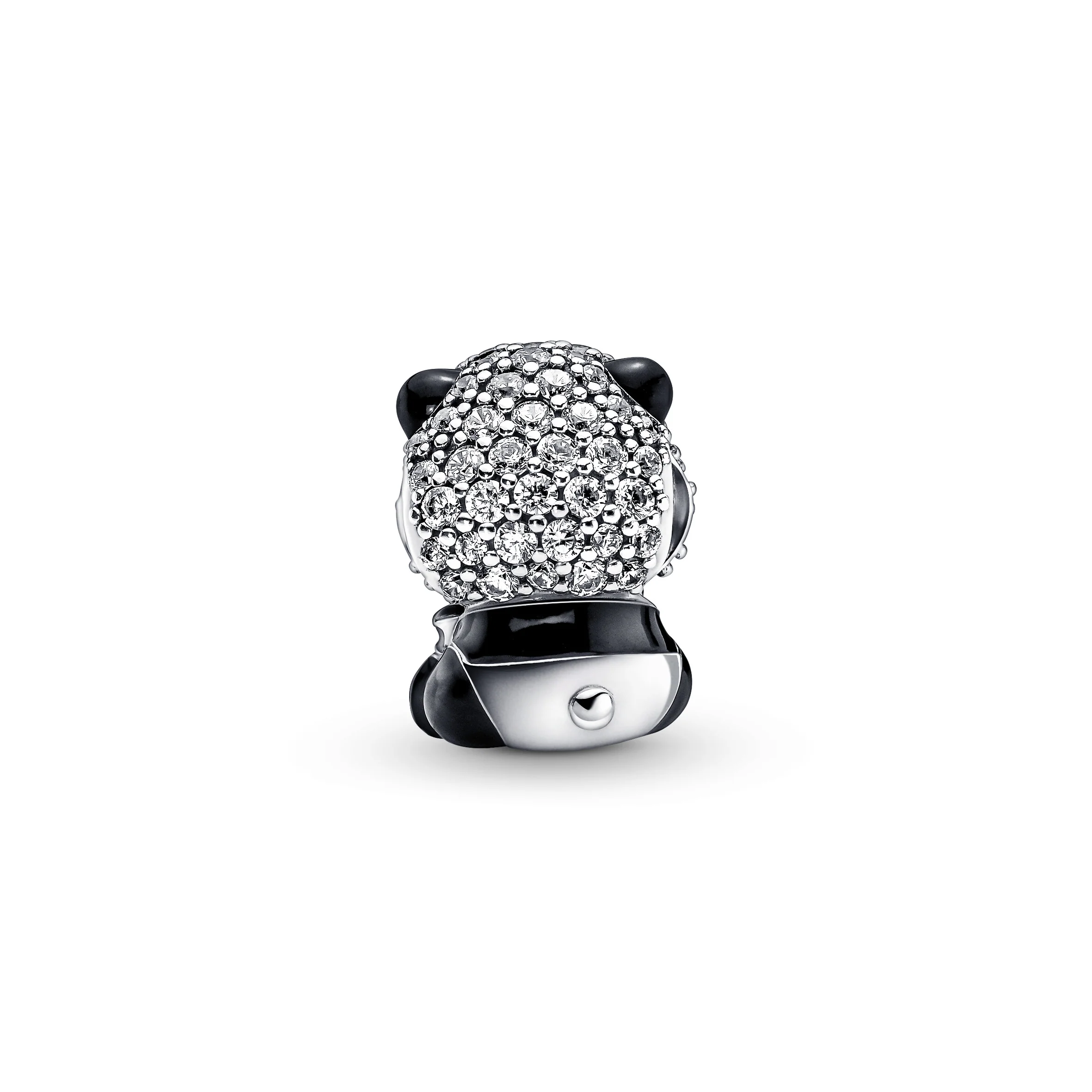 Panda Sterling Silver Charm With Clear Cubic Zirconia And Black Enamel - Image 5