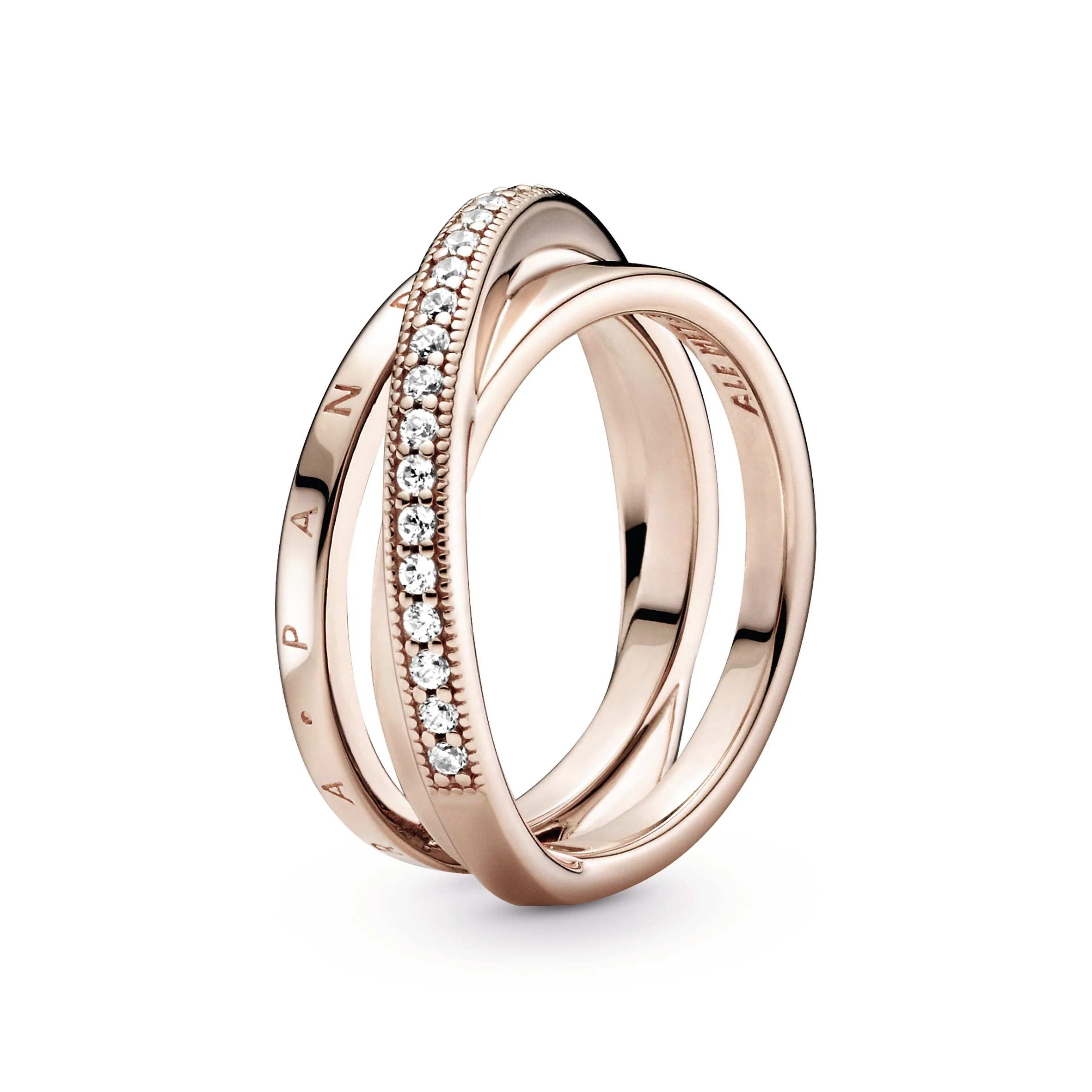Pandora Logo 14K Rose Gold-Plated Ring With Clear Cubic Zirconia - Image 4