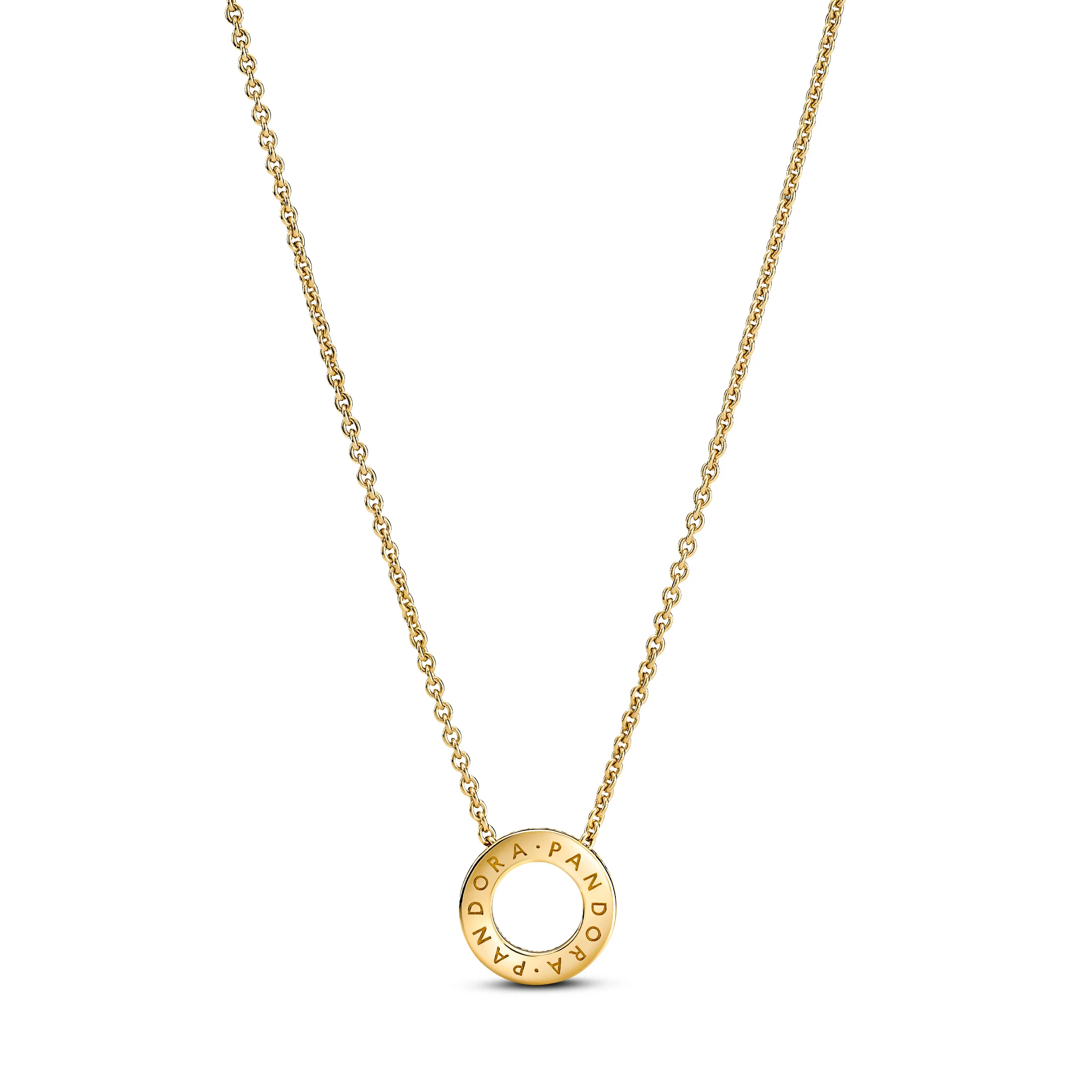 Pandora Logo Reversible 14K Gold-Plated Collier With Clear Cubic Zirconia - Image 2
