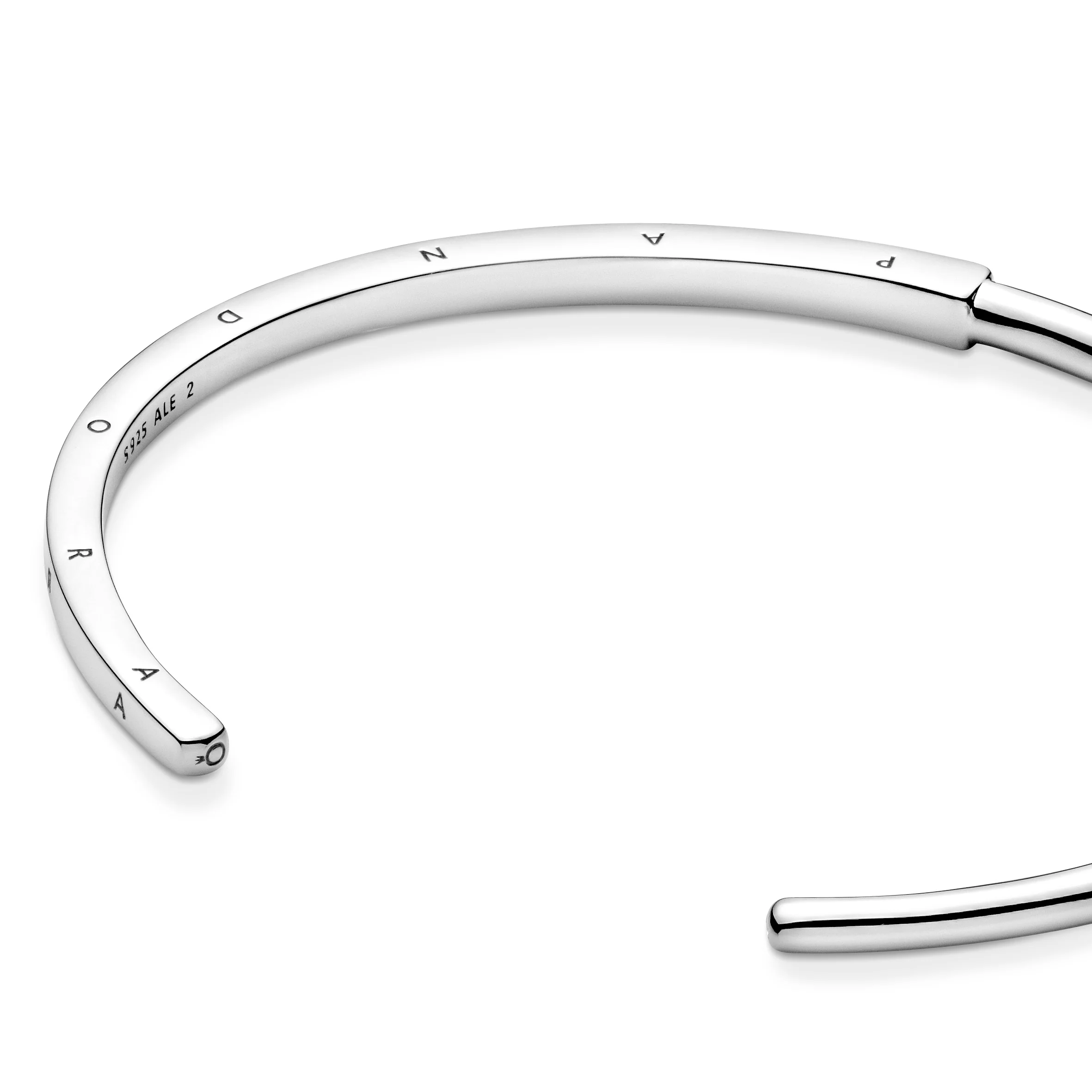 Pandora Logo Sterling Silver Open Bangle - Image 3