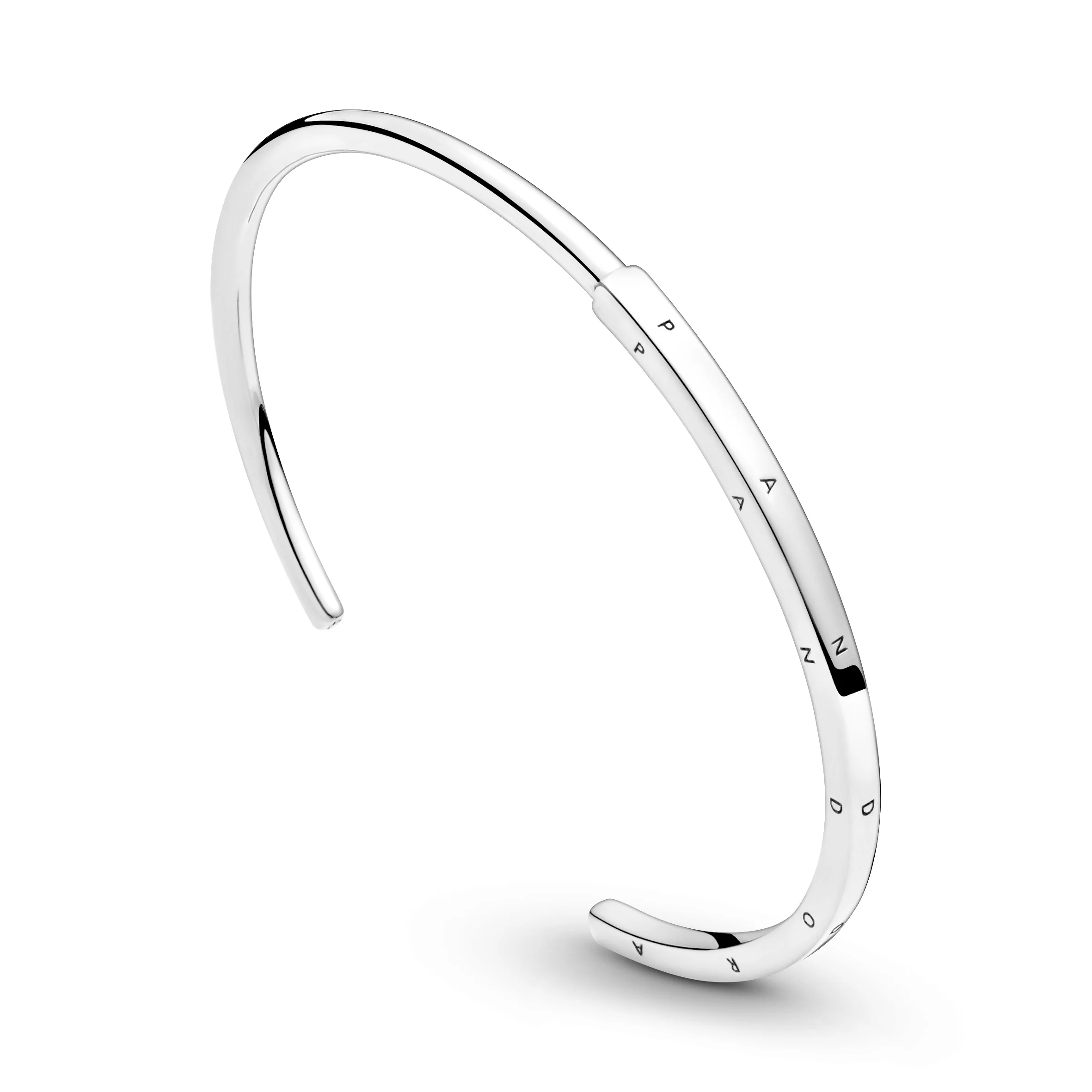 Pandora Logo Sterling Silver Open Bangle - Image 5