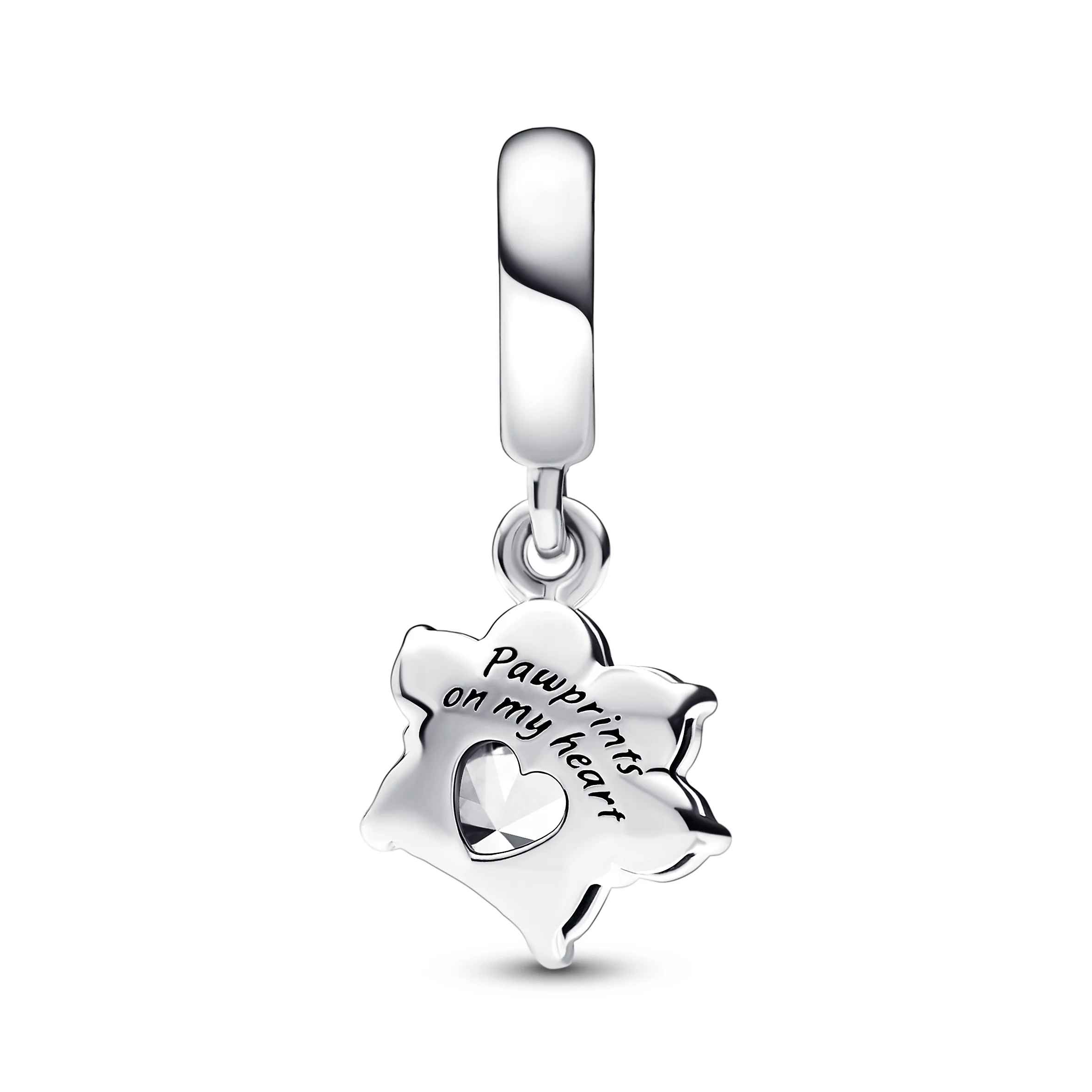 Paw Sterling Silver Dangle With Clear Cubic Zirconia - Image 5