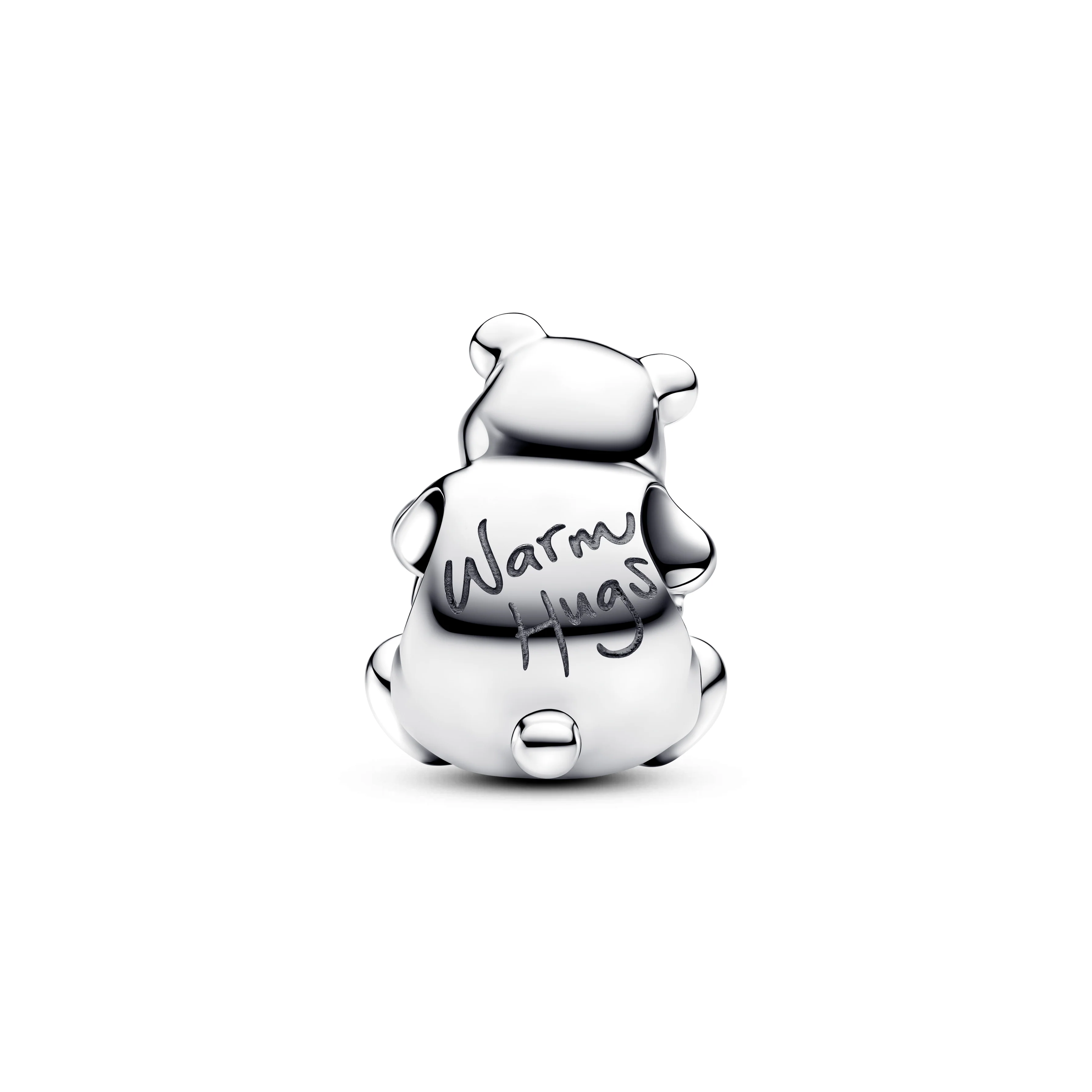 Polar Bear Sterling Silver Charm With White Lab-Created Opal And Black Enamel - Image 3