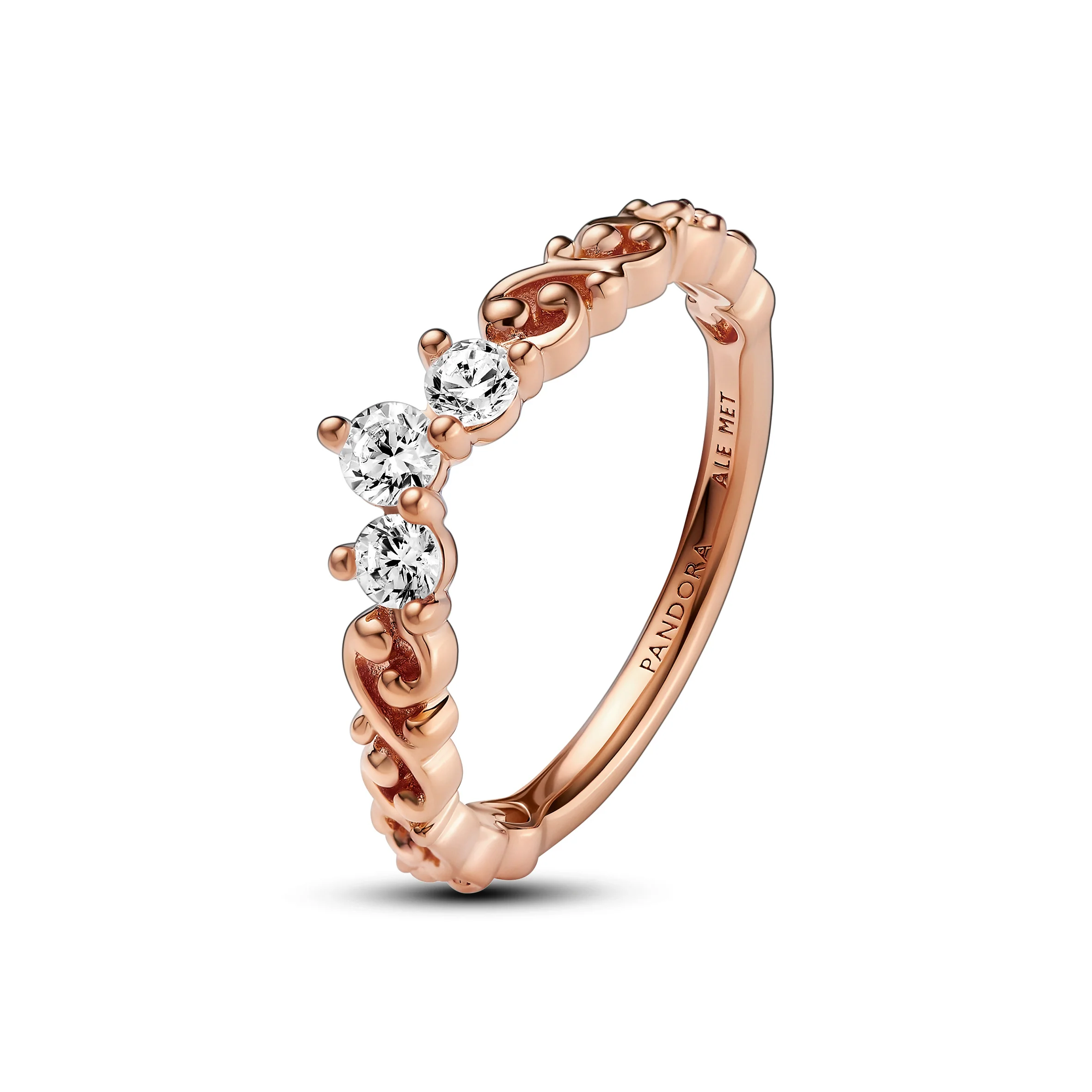 Regal Tiara 14K Rose Gold-Plated Ring With Clear Cubic Zirconia - Image 3