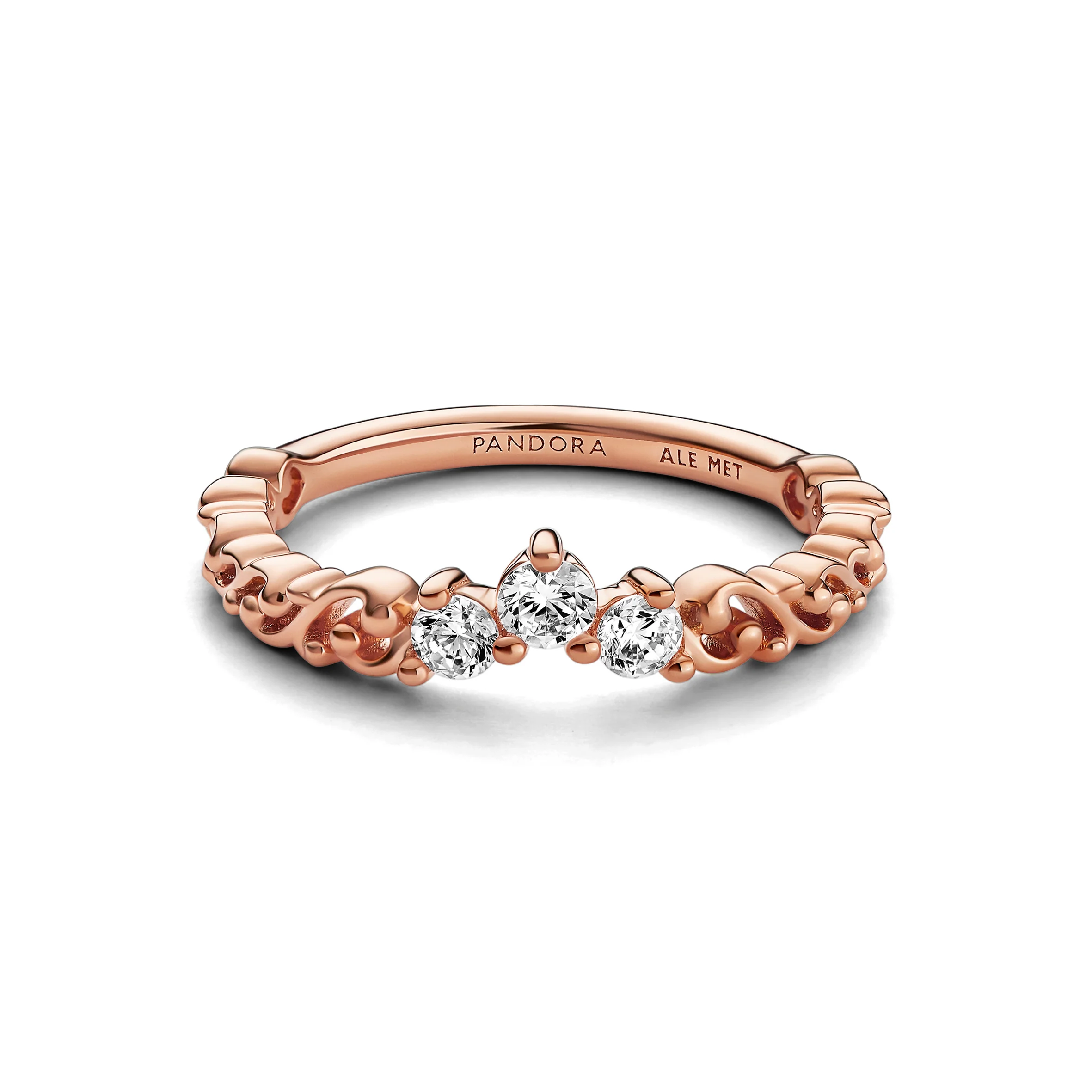 Regal Tiara 14K Rose Gold-Plated Ring With Clear Cubic Zirconia - Image 4