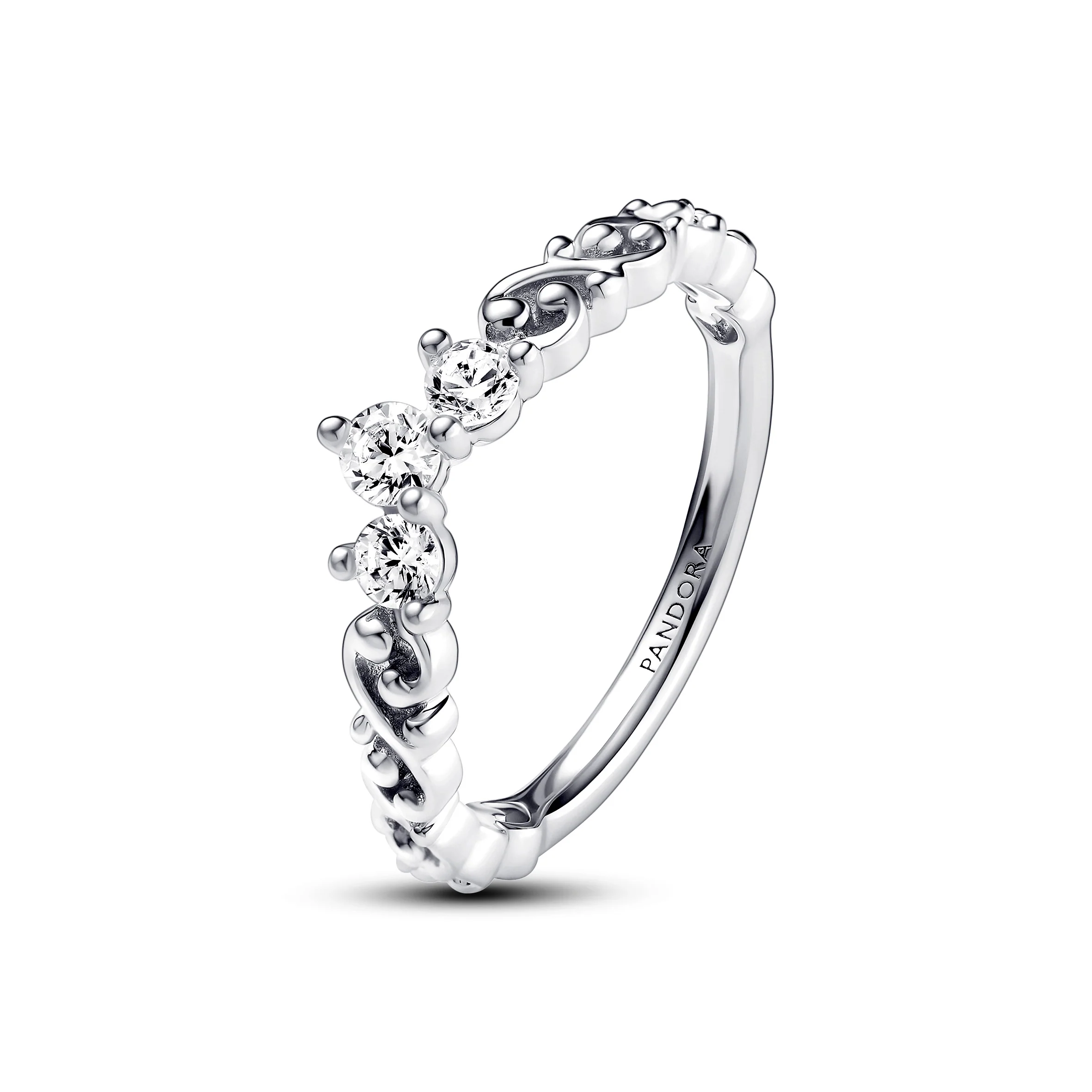 Regal Tiara Sterling Silver Ring With Clear Cubic Zirconia - Image 3