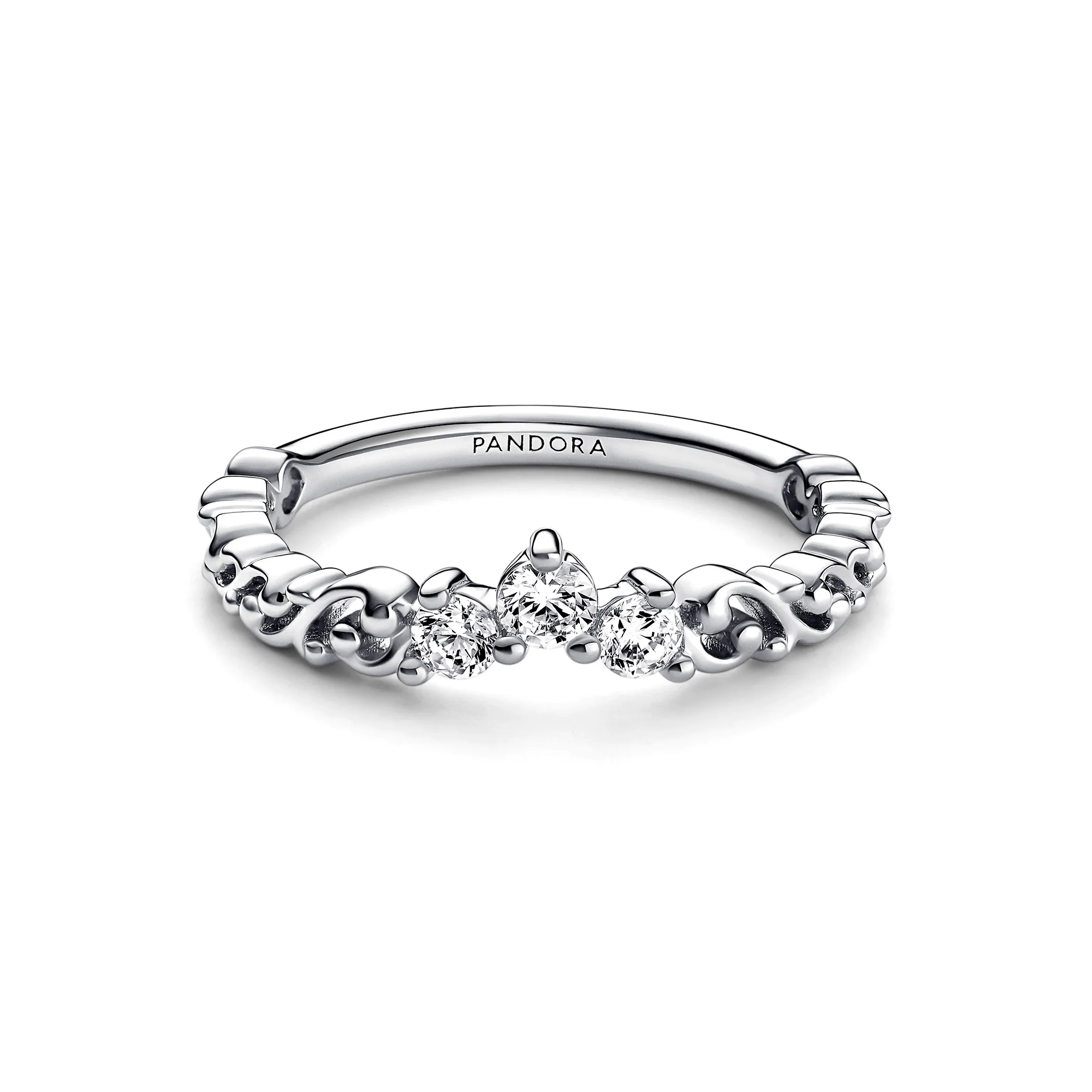 Regal Tiara Sterling Silver Ring With Clear Cubic Zirconia - Image 4