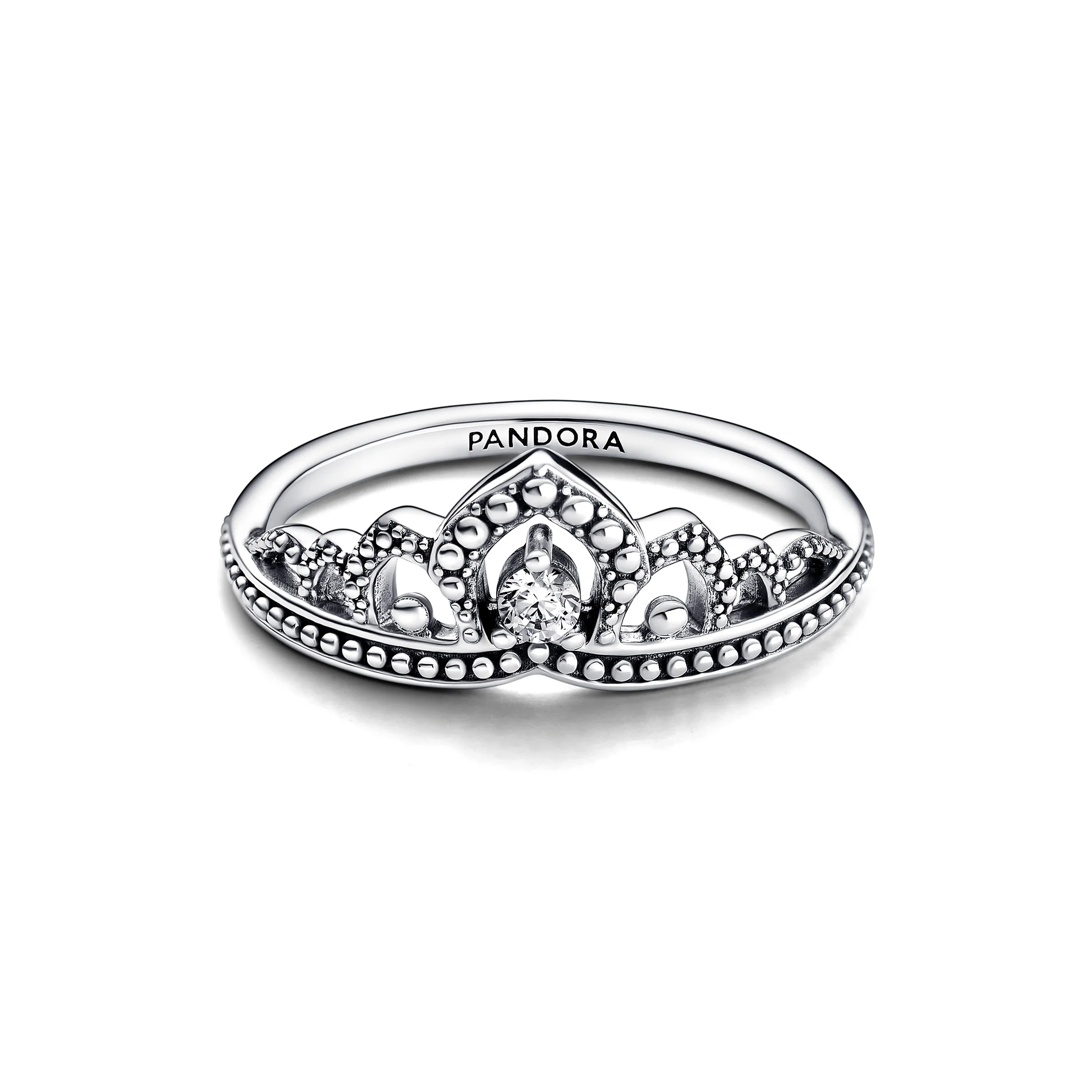 Regal Tiara Sterling Silver Ring With Clear Cubic Zirconia