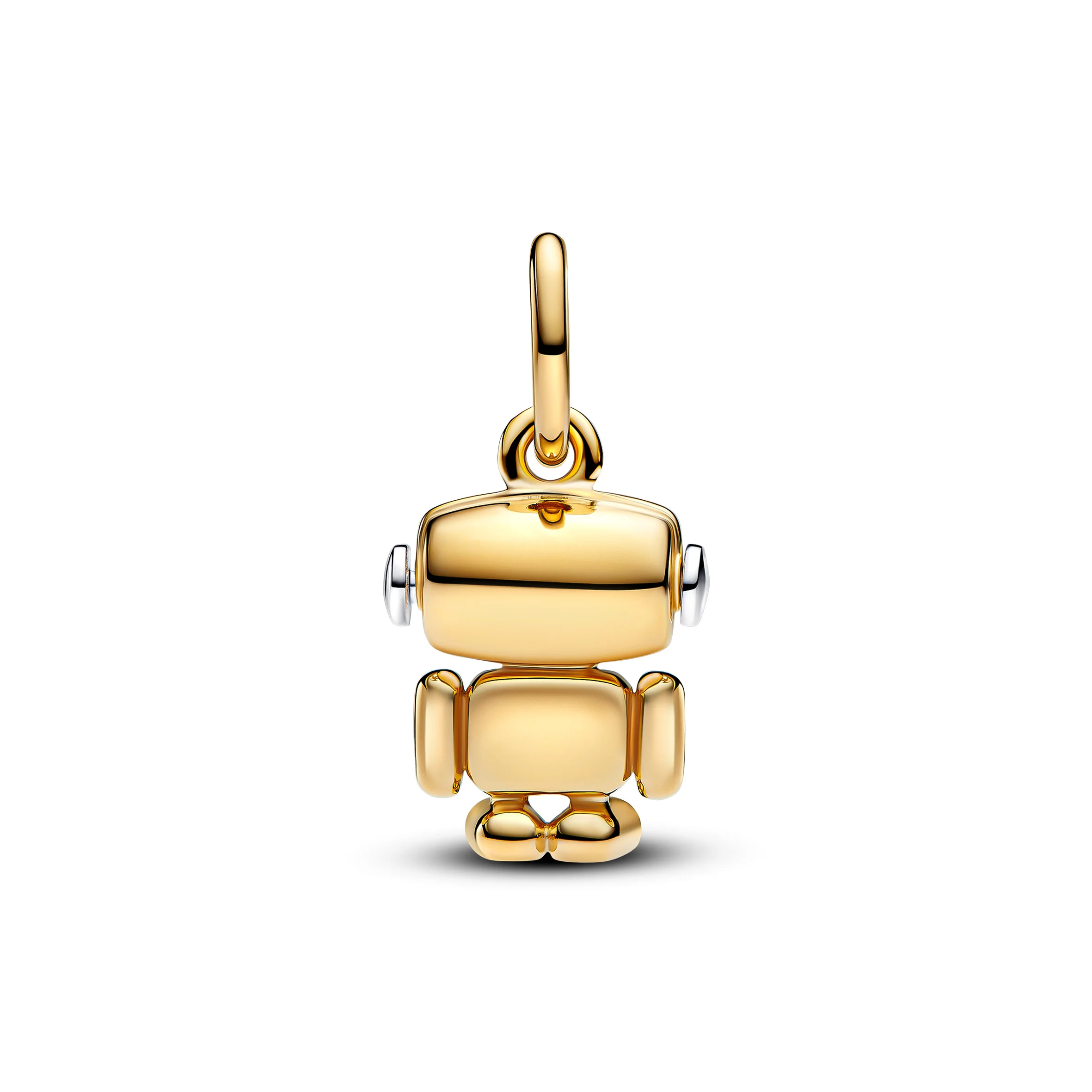 Robot Sterling Silver And 14K Gold-Plated Dangle With Shimmering Pink Enamel - Image 3