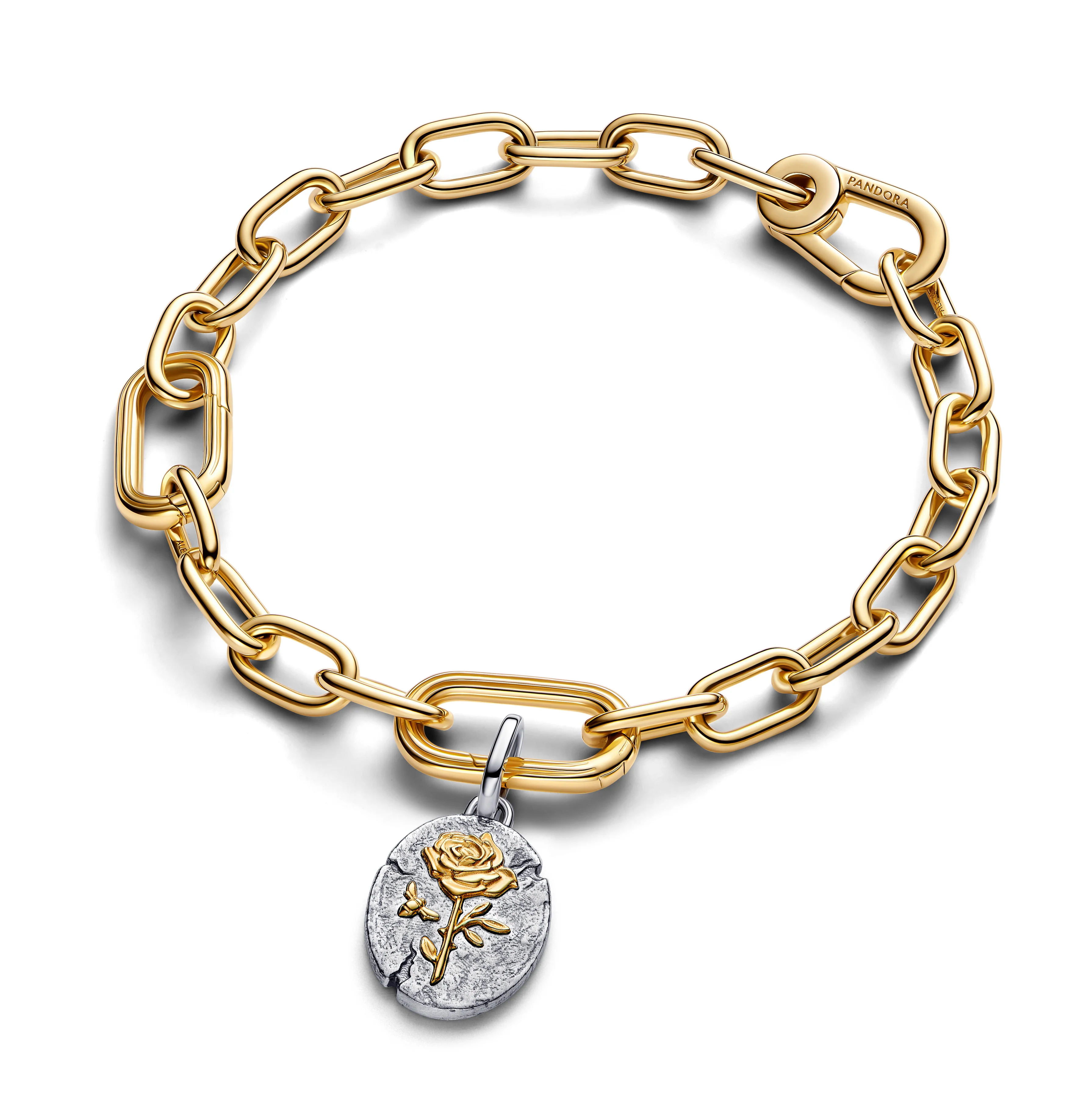 Rose Sterling Silver And 14K Gold-Plated Medallion - Image 3