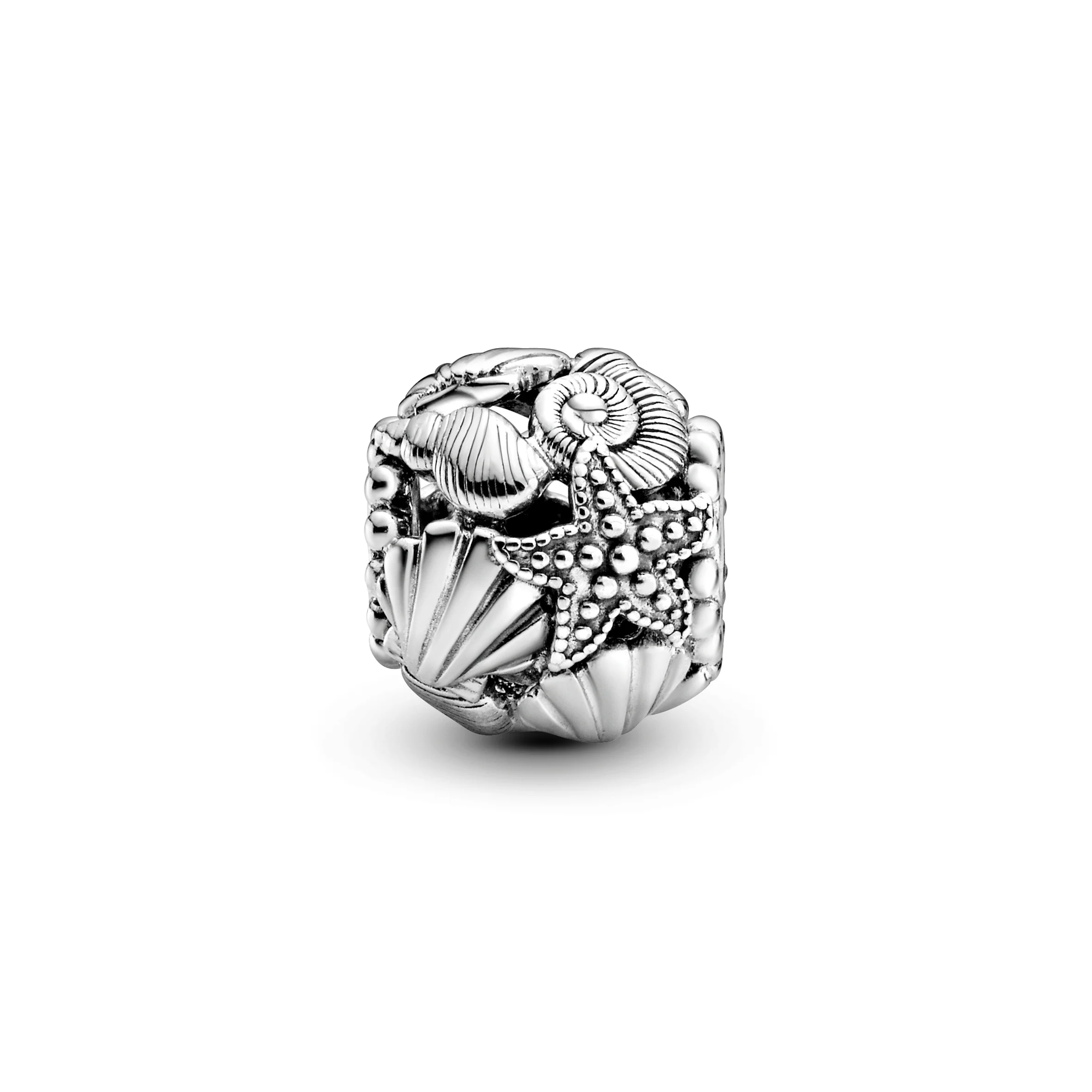 Shell And Starfish Sterling Silver Charm