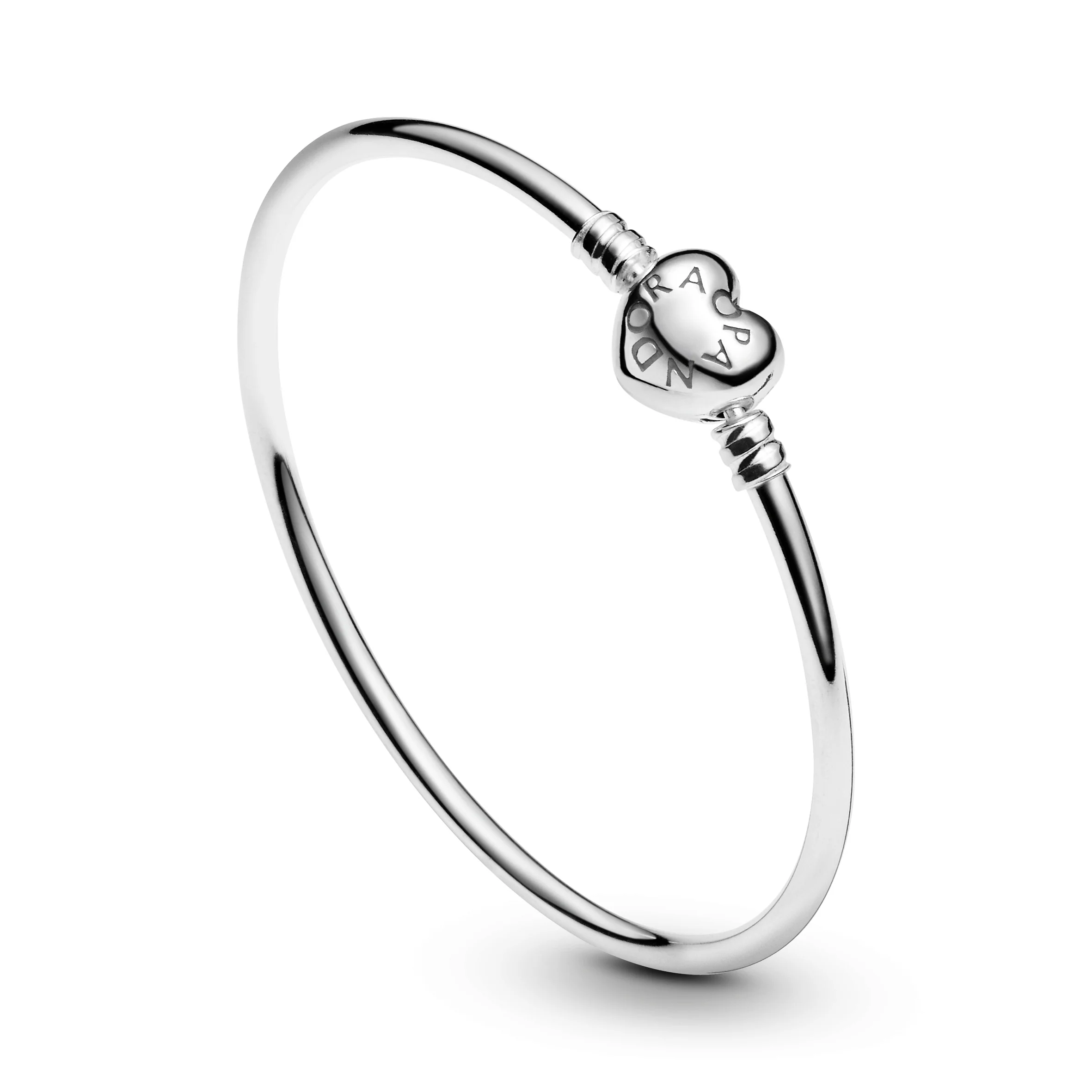 Silver Bangle With Heart-Shaped Clasp - Image 6