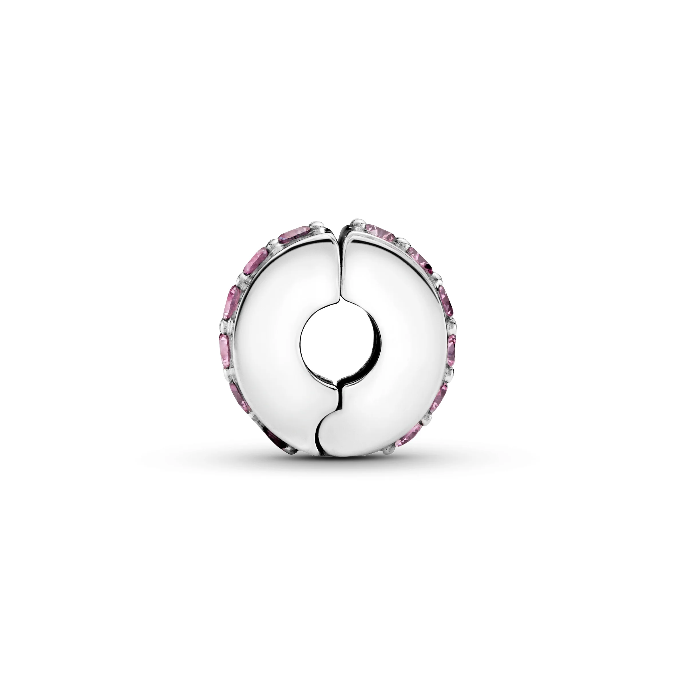 Silver Clip With Pink Cubic Zirconia - Image 6