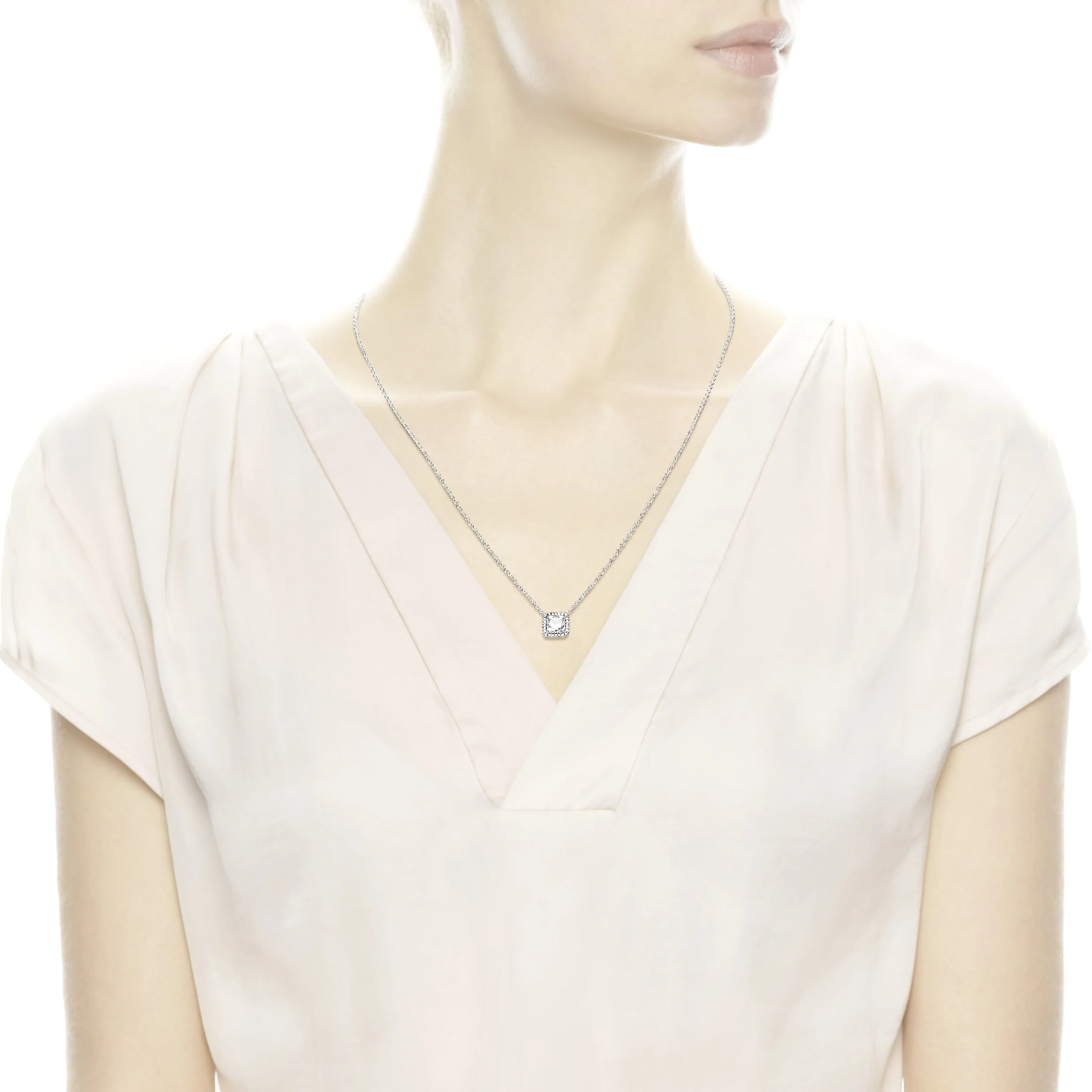 Silver Necklace With Clear Cubic Zirconia - Image 3