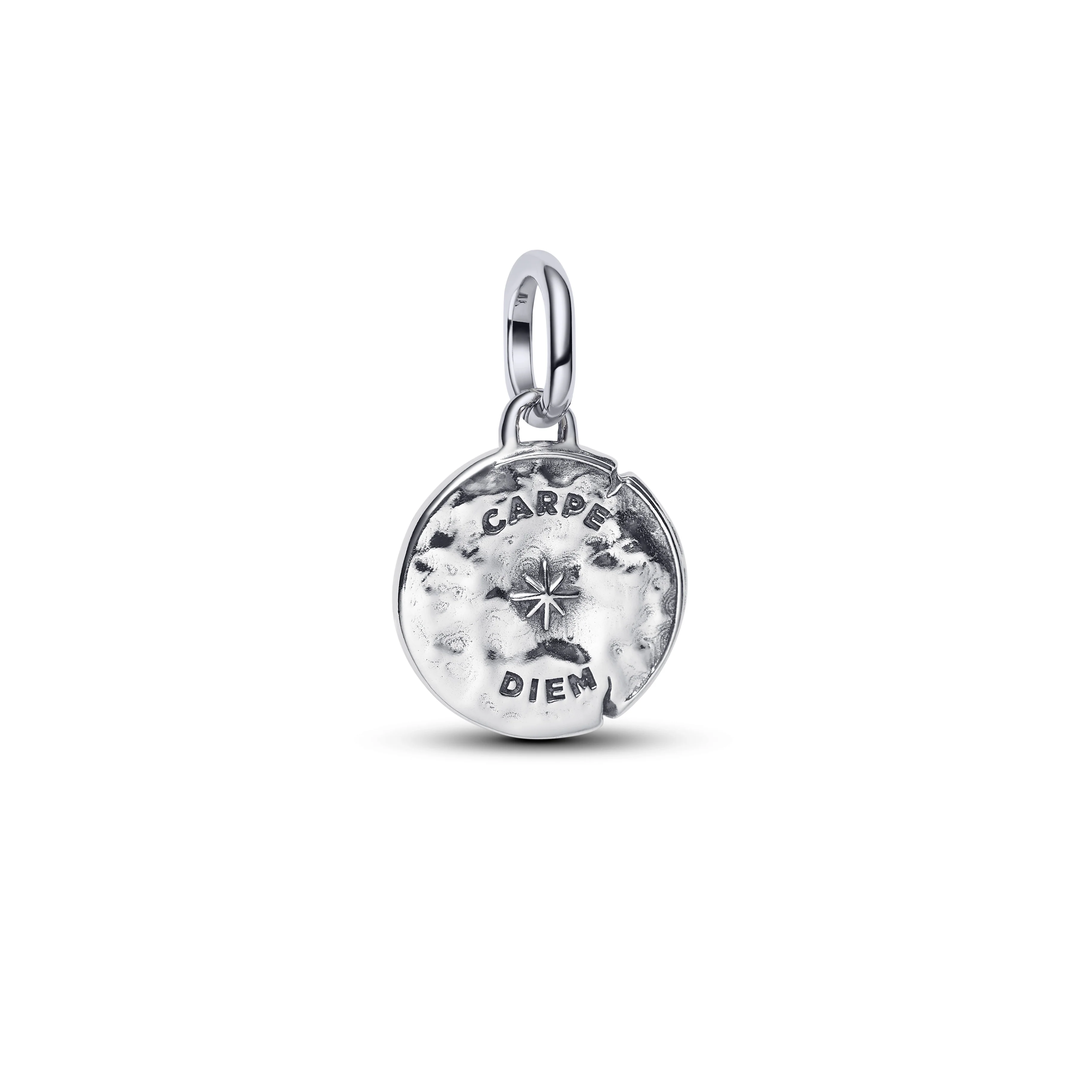 Skull Sterling Silver Medallion With Clear Cubic Zirconia - Image 3