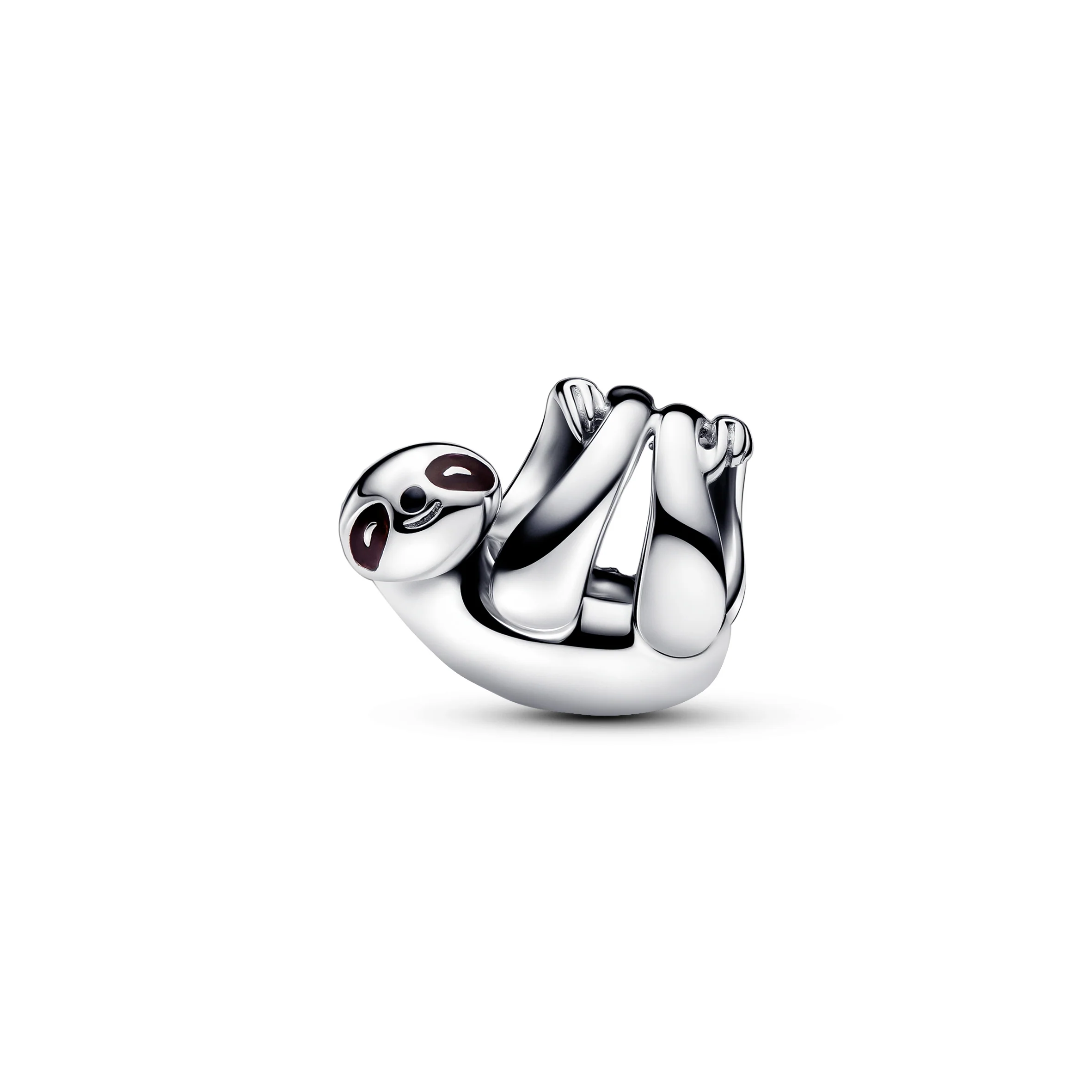 Sloth Sterling Silver Charm With Brown And Black Enamel