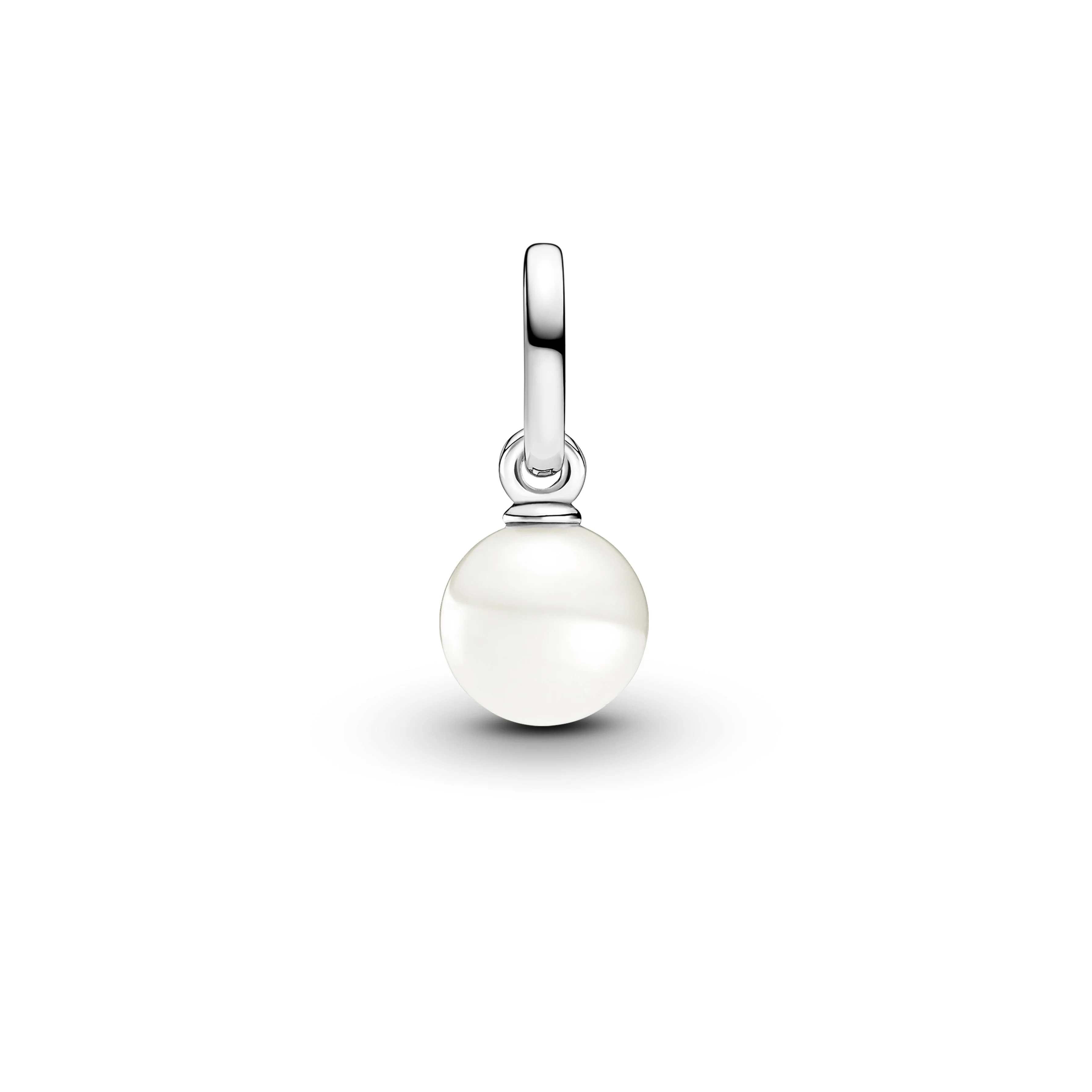 Smiley Sterling Silver Mini Dangle With White Treated Freshwater Cultured Pearl And Black Enamel - Image 2