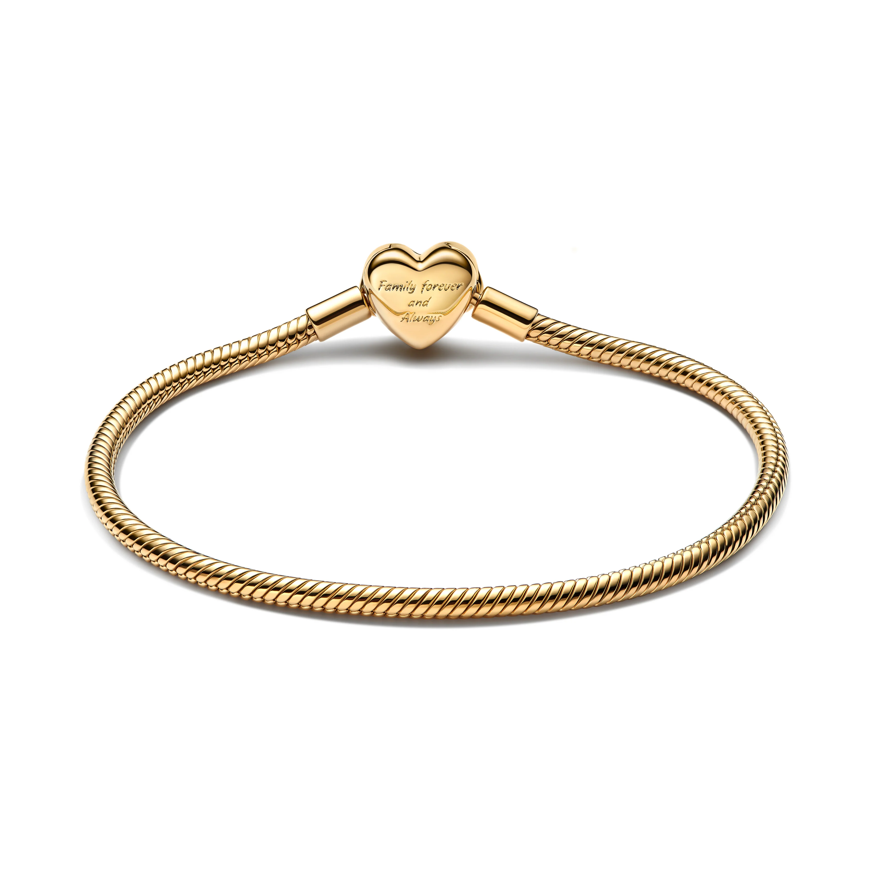 Snake Chain 14K Gold-Plated Bracelet With Clear Cubic Zirconia - Image 3