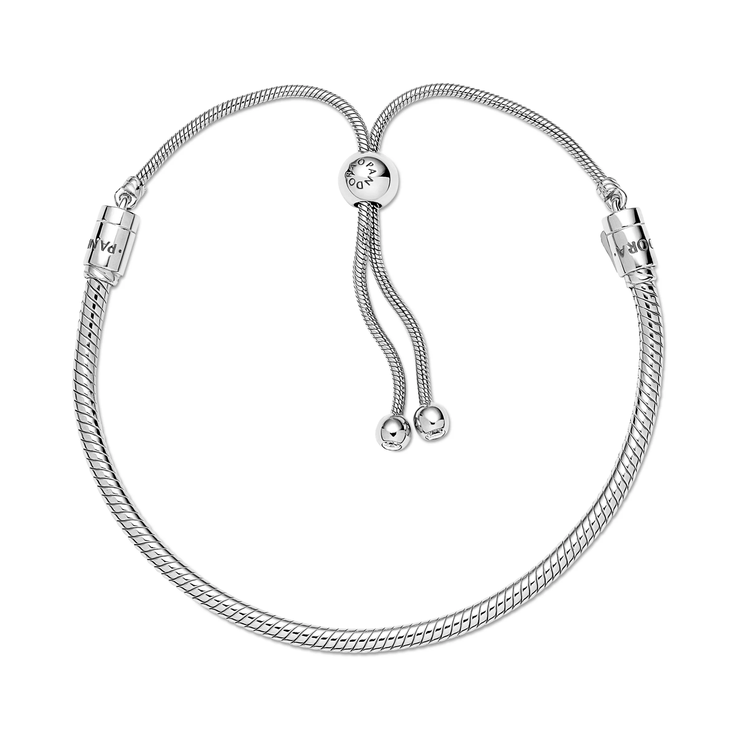 Snake Chain Sterling Silver Bracelet With Clear Cubic Zirconia - Image 3