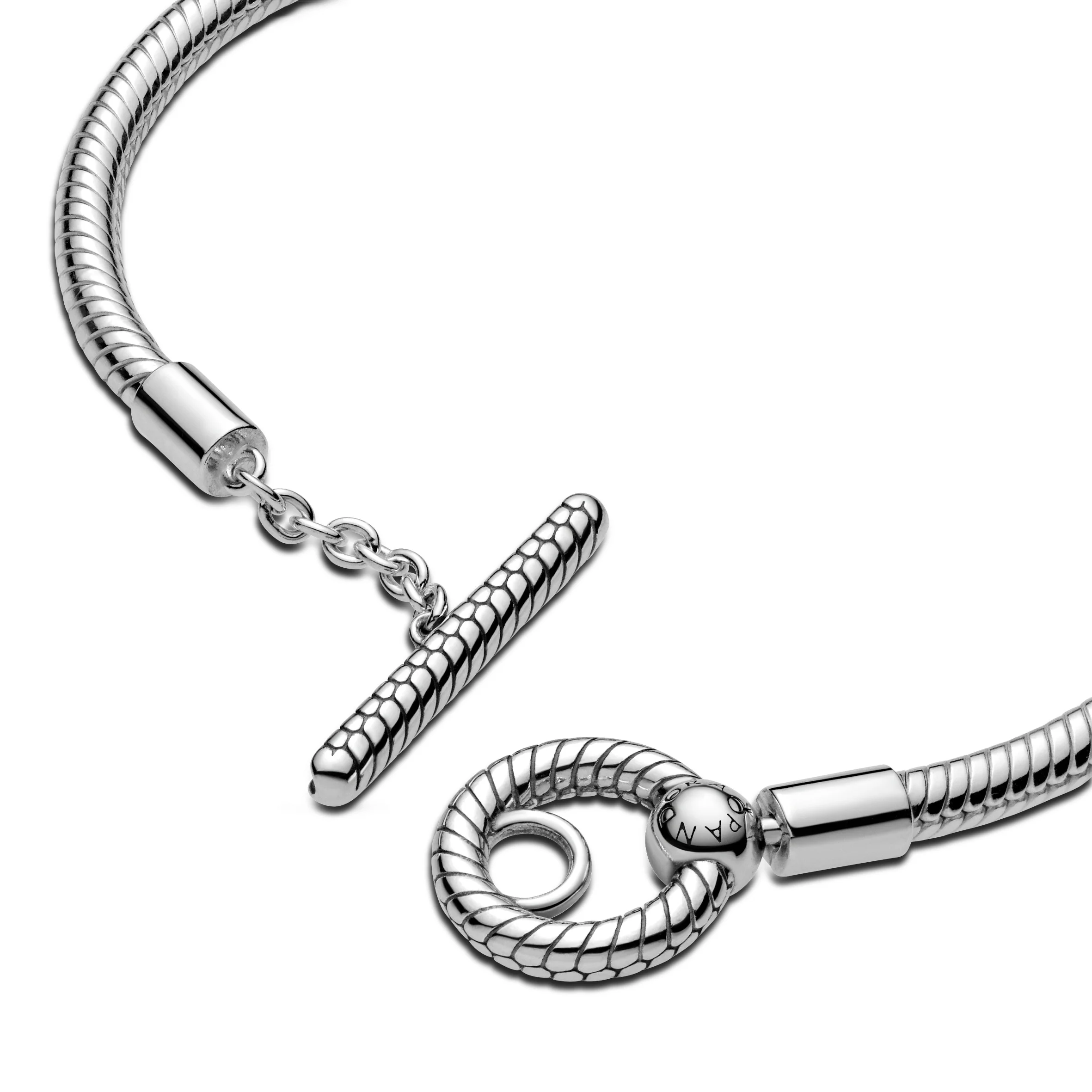 Snake Chain Sterling Silver T-Bar Bracelet - Image 5