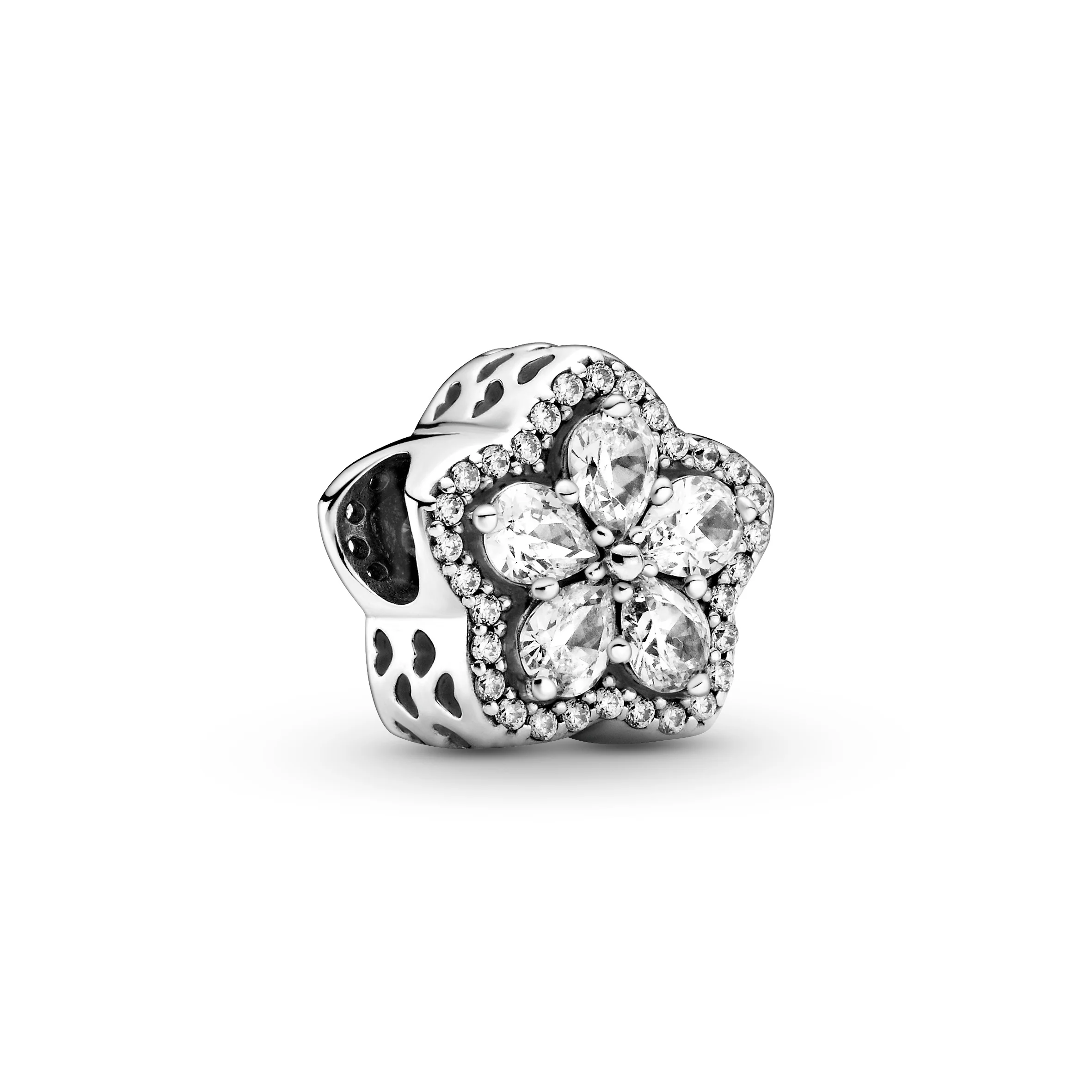 Snowflake Sterling Silver Charm With Clear Cubic Zirconia - Image 3